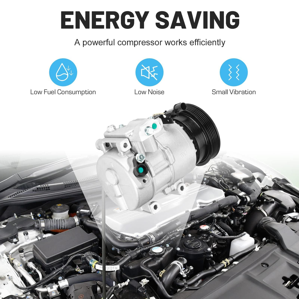 New AC Air Condition Compressor w/Clutch for Kia Forte 2.0L 2.4L 2010-2013, for Kia Forte Koup 2.0L 2.4L 2010-2013 140903NC 140903NEW
