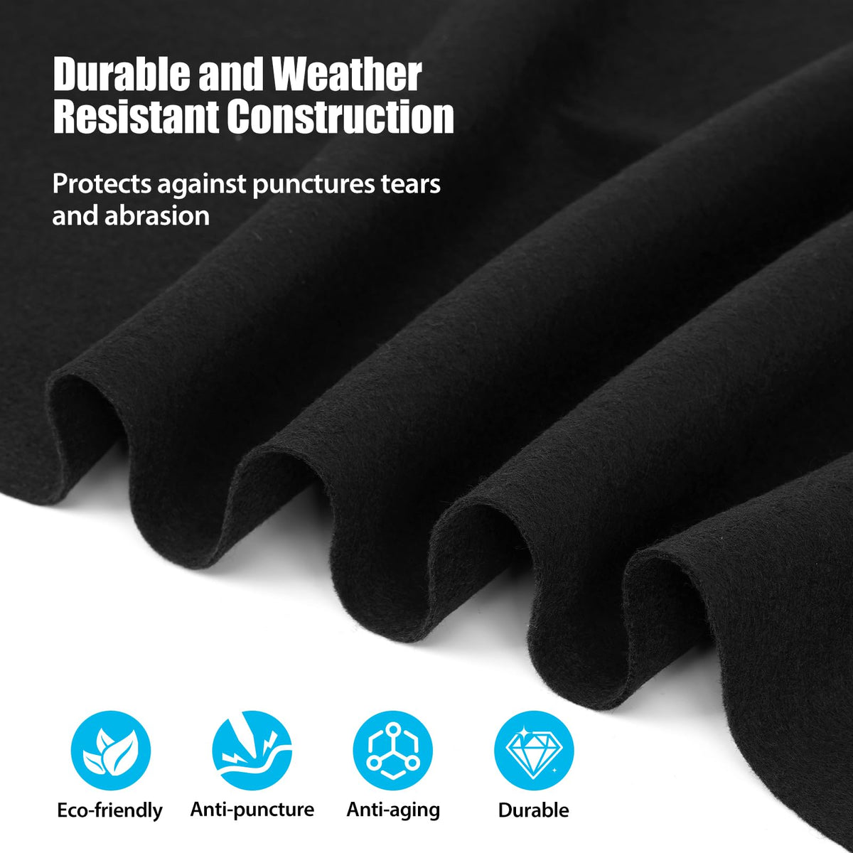 Winnergo 27 FT Round Pool Liner Pad for Above Ground Pools, Durable Pool Mat with Geotextile Material for Pool Bottom Strong Eco-Friendly Padding Under Pool Pad Protection,Prevents Punctures,Black