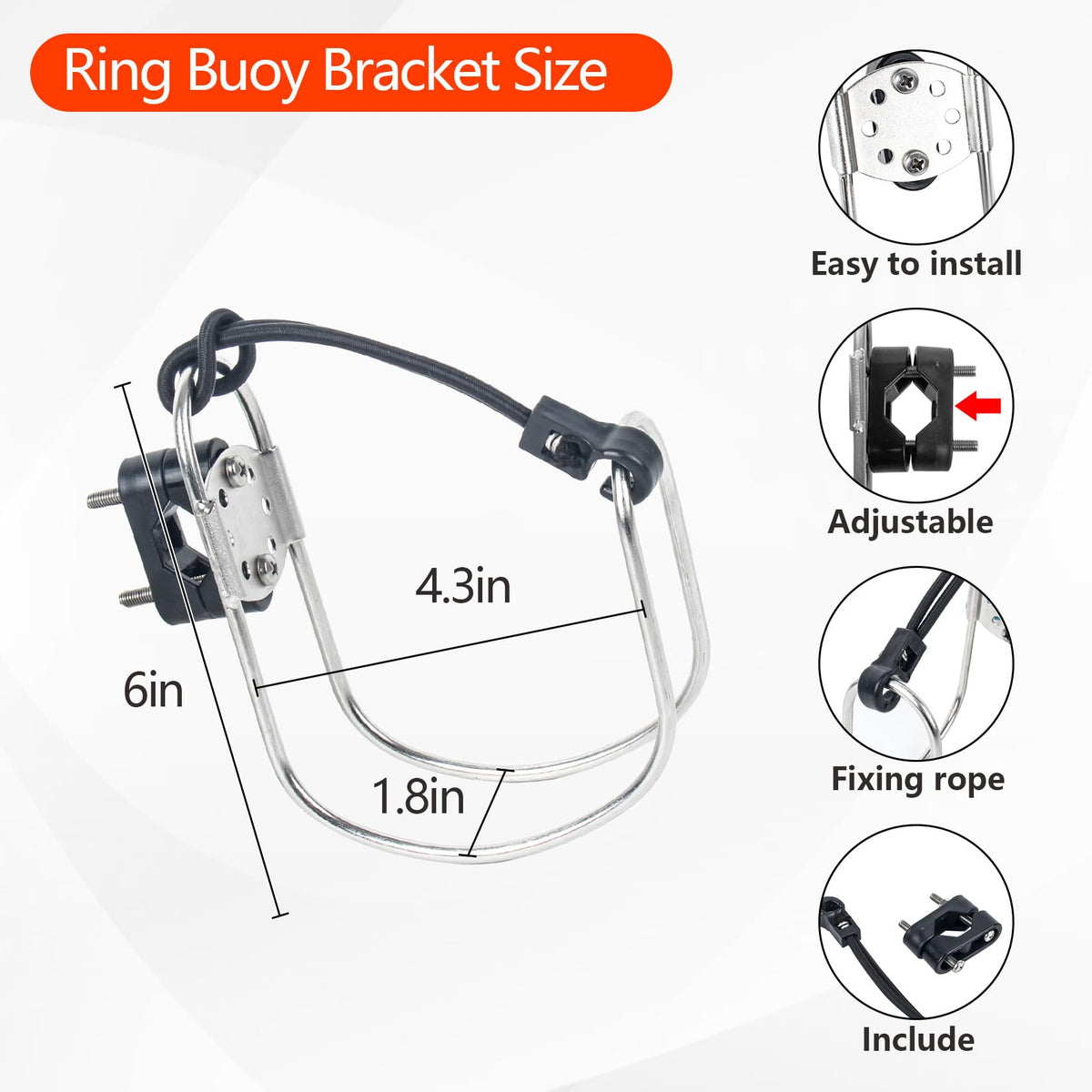 Life Ring,28" Boat Safety Throw Rings,Life Buoy with Reflective Tape & Grab Lines,Orange Life Preserver Rings Saving Ring,Include Water Floating Life Saving Rope and Horseshoe Bracket