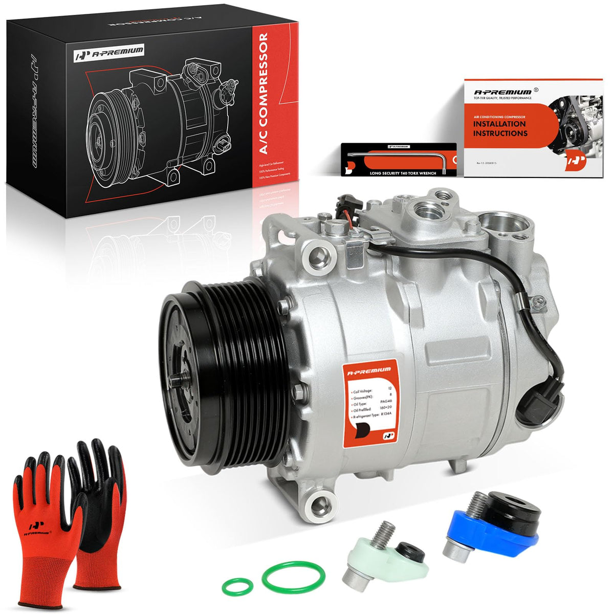 A-Premium Air Conditioner AC Compressor with Clutch Compatible with Mercedes-Benz GL320 2007-2008 3.0L, R320 ML320 2007-2009 3.0L, ML350 2010-2011 3.0L 5.5L