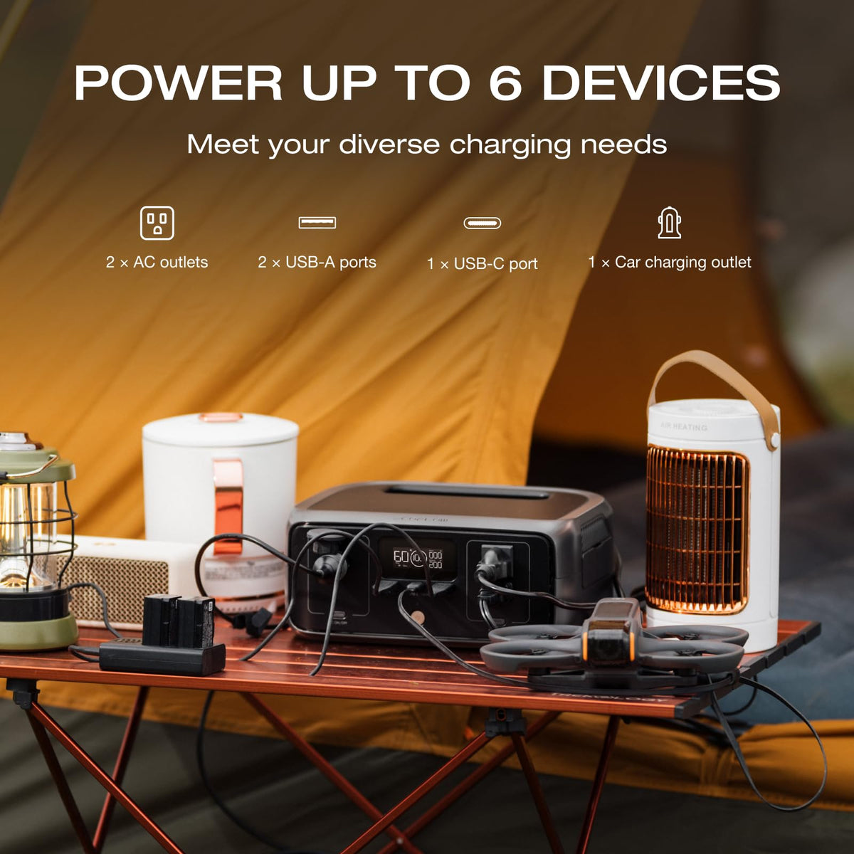 EF ECOFLOW Portable Power Station RIVER 3, 245Wh LiFePO4 Battery Power Station, 1Hr Fast Charging, 300W/X-Boost 600W Solar Generator for Outdoor/Camping/RVs/Home Use (Solar Panel Optional)