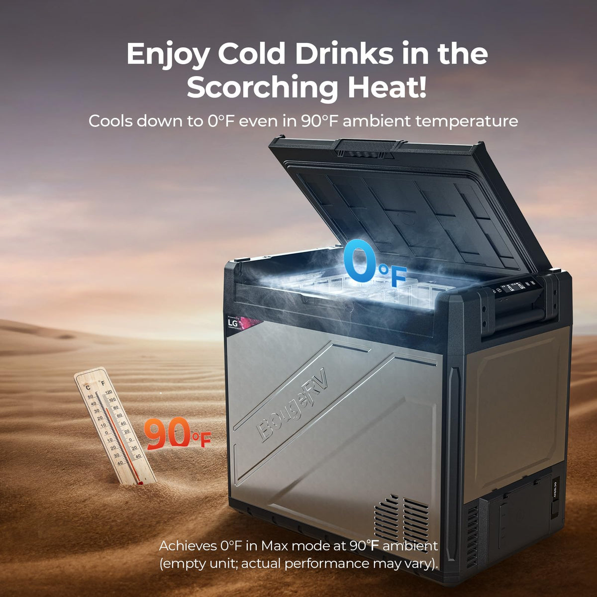 BougeRV 12 Volt Portable Refrigerator, 81 Quart Dual Zone Car Fridge Freezer with APP Control, Compressor Cooler 12/24V DC, 110~240V AC for Overlanding, Camping, Travel, RV(2026 New Model: Rocky V3.0)