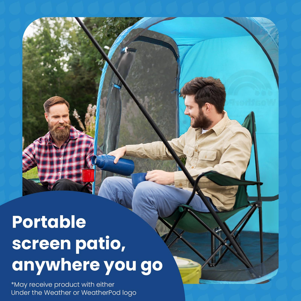 Under the Weather WeatherPod Tank MyPod™ Mesh 1-2 Person Pop-Up Screen Tent Pod - The Original Shark Tank - Keeps Out Bugs, Mosquitos with UPF 50 Sun Protection, Black