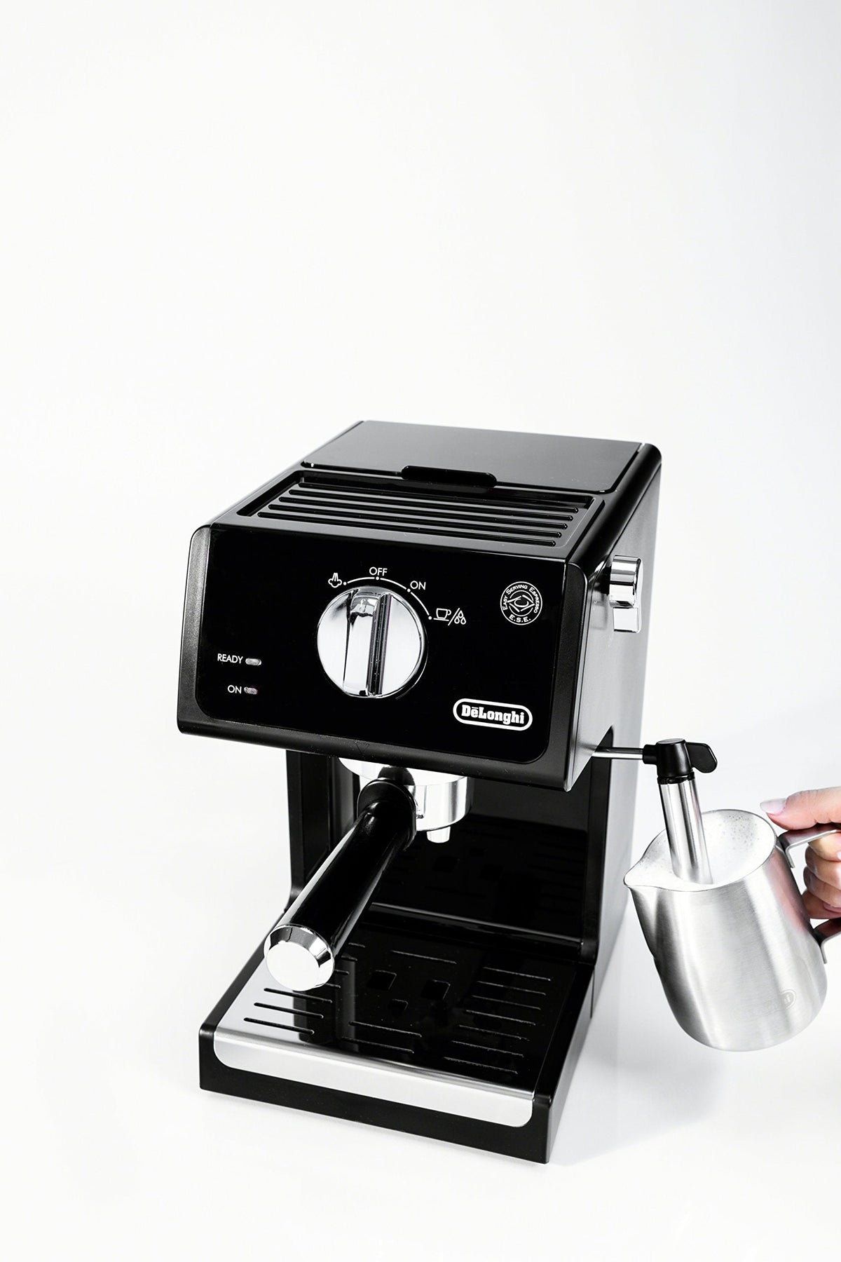 De'Longhi ECP3120 15 Bar Espresso Machine with Advanced Cappuccino System, 9.6 x 7.2 x 11.9 inches, Black/Stainless Steel