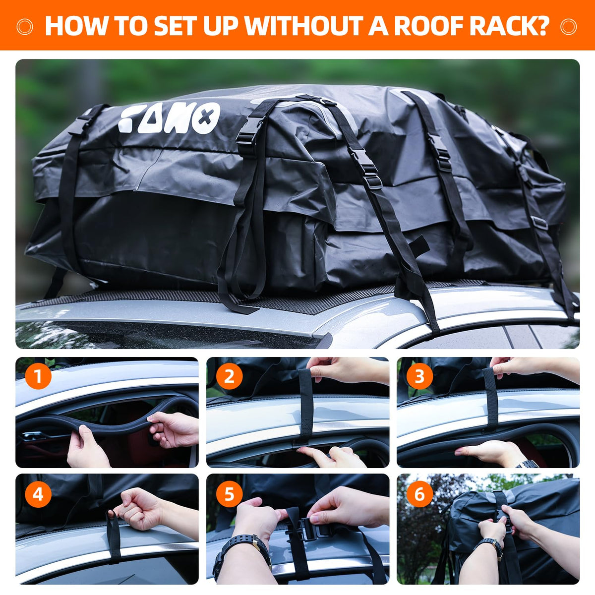TANX 51" x 36" x 5" Roof Rack Cargo Carrier Basket with Waterproof Bag, Rooftop Cargo Carrier with Cargo Net & Ratchet Straps, Heavy Duty Roof Basket for SUV Truck, Hitch Cargo Carrier