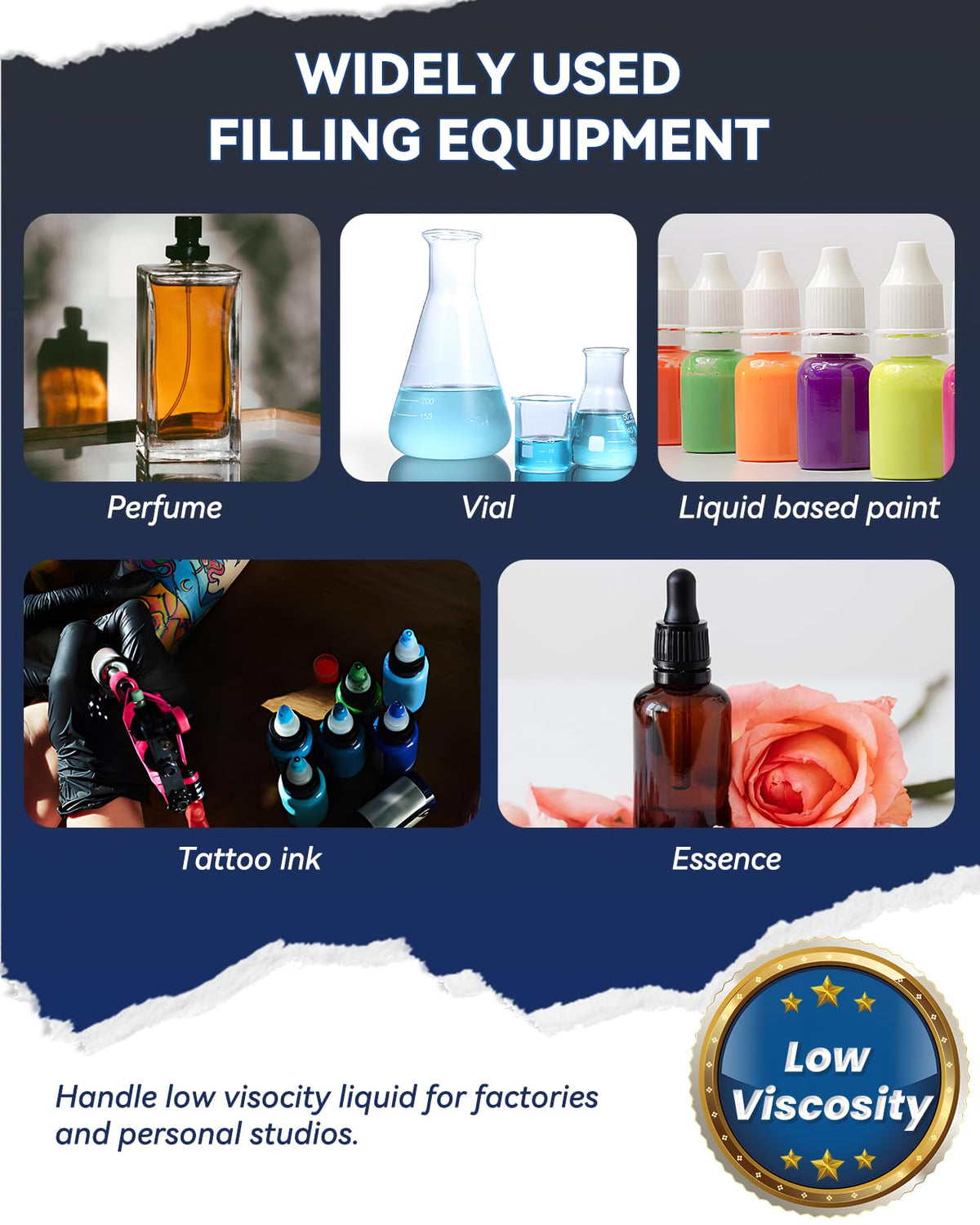 Hanchen Liquid Filling Machine Peristaltic Pump 5 Oz Automatic Bottle Filler Digital Control Cosmetic Oil Filler for Perfume, Water, Juice, Thick Eessential Oil (1 Head)