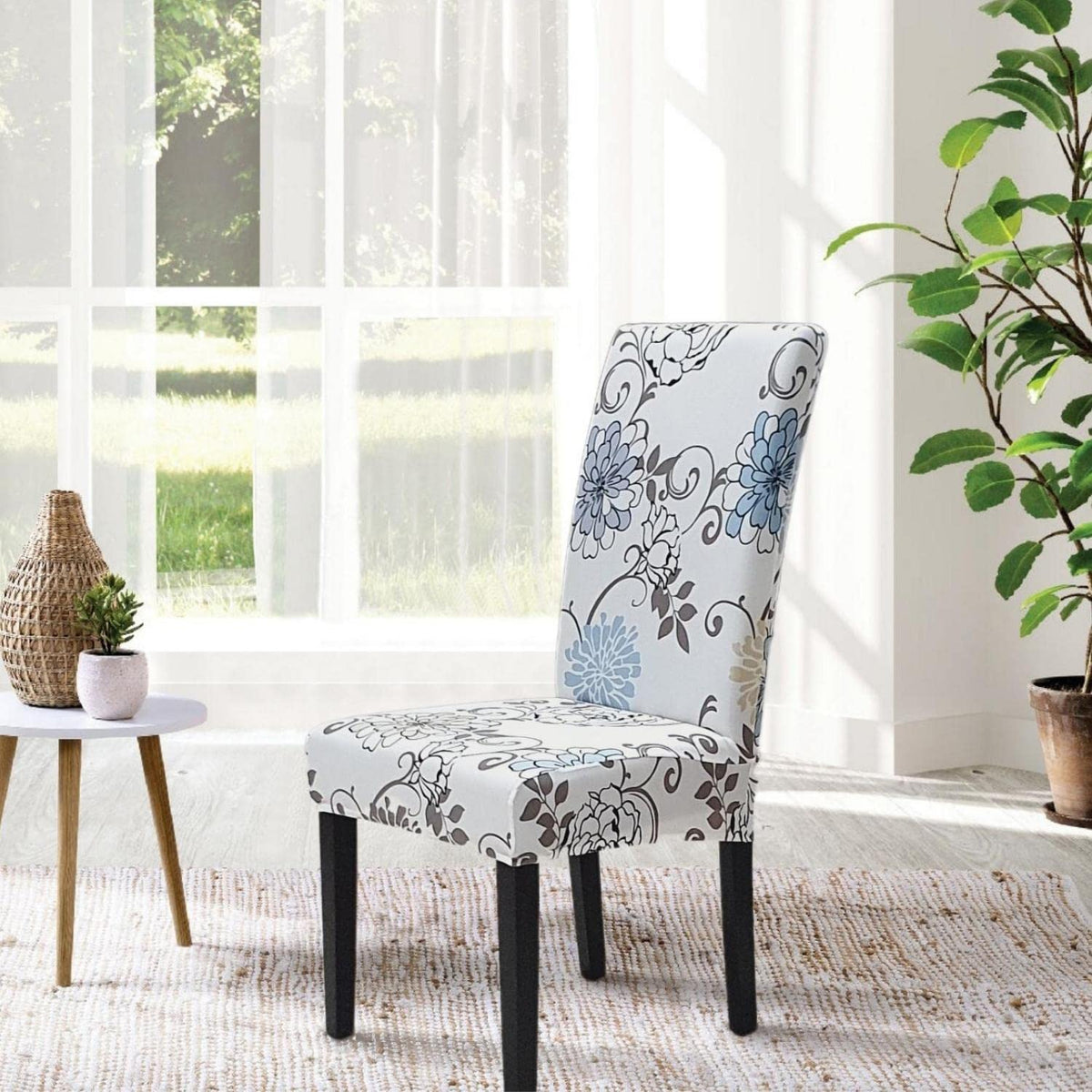 SPRINGRICO Chair Covers for Dining Room Set of 4, Stretch Dining Chair Cover, Washable Spandex Kitchen Parsons Chair Slipcovers, Removable Seat Protector for Home or Party (4 Pack, FLORAL5)