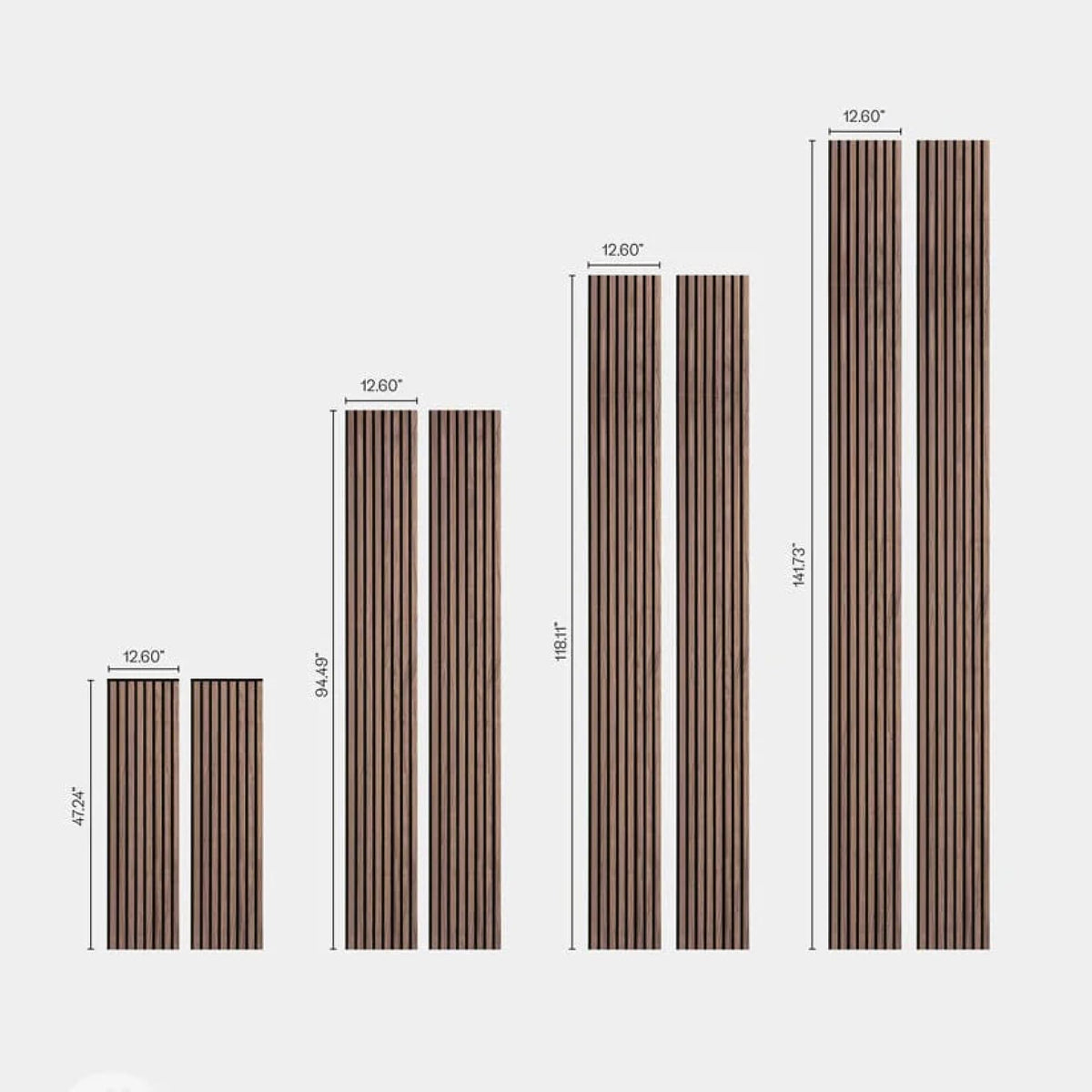 WVH Luxury American Walnut Acoustic Slat Wood Wall Panels, Measures 141.73" x 25.20", Premium Finish, Interior Decor for Walls & Ceilings, Noise Cancelling & Sound Absorbing for Home & Office, 2pcs