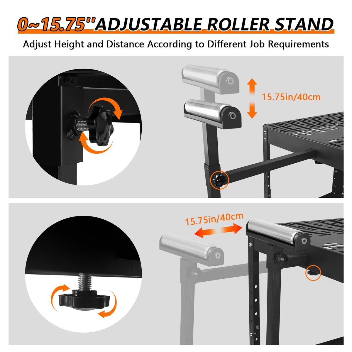 Planer Stand with Wheels,550 lbs Load Capacity Power Tool Stand,Height Adjustable Miter Saw Stand,Planer Table Stand with Extension Rollers, for Most Planers, Saws, Bench-top Machines, Power Tools