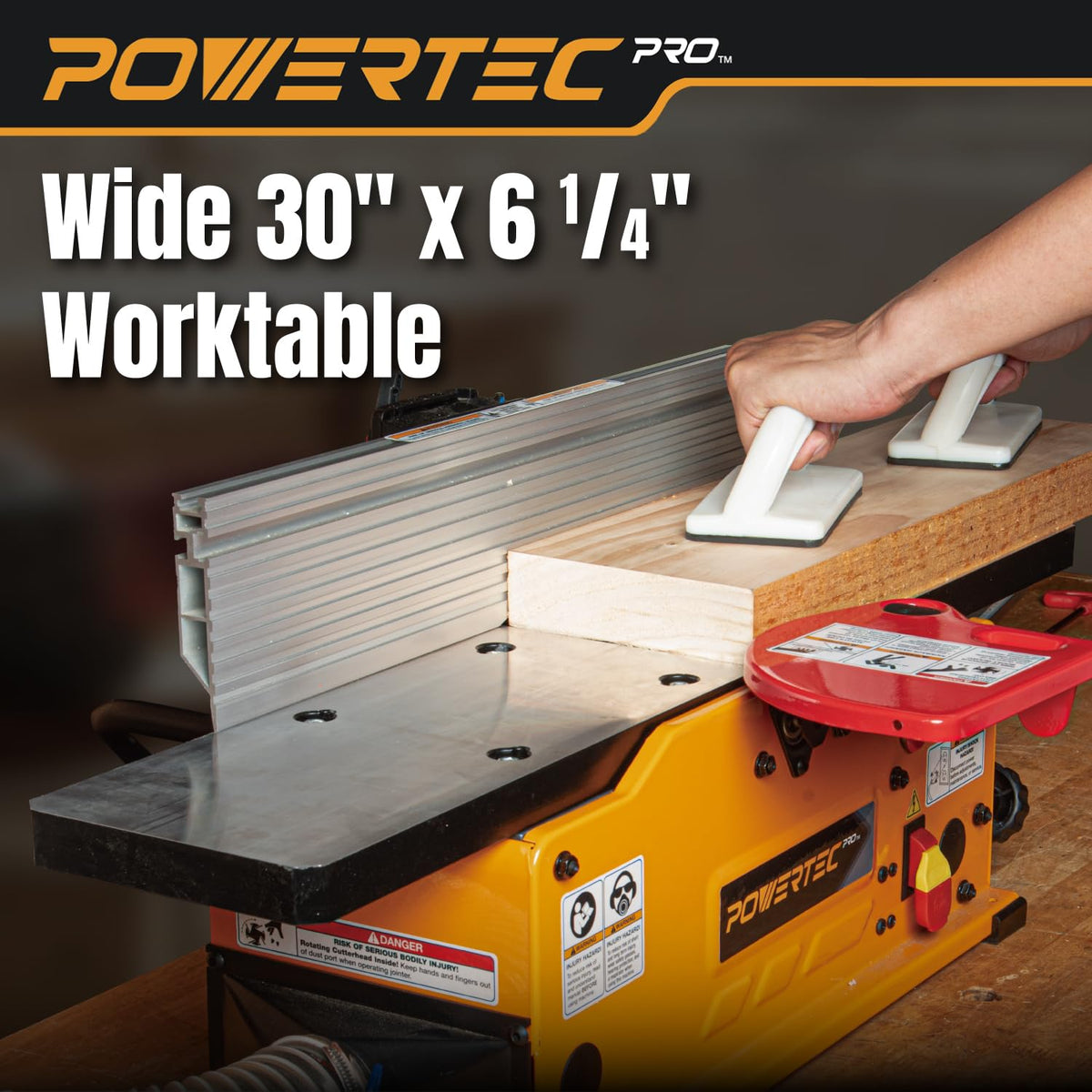 POWERTEC PRO 6-Inch Benchtop Jointer - 10-Amp, 2-Blade Wood Jointer for Woodworking with Adjustable Fence and Dust Port (BJ603)