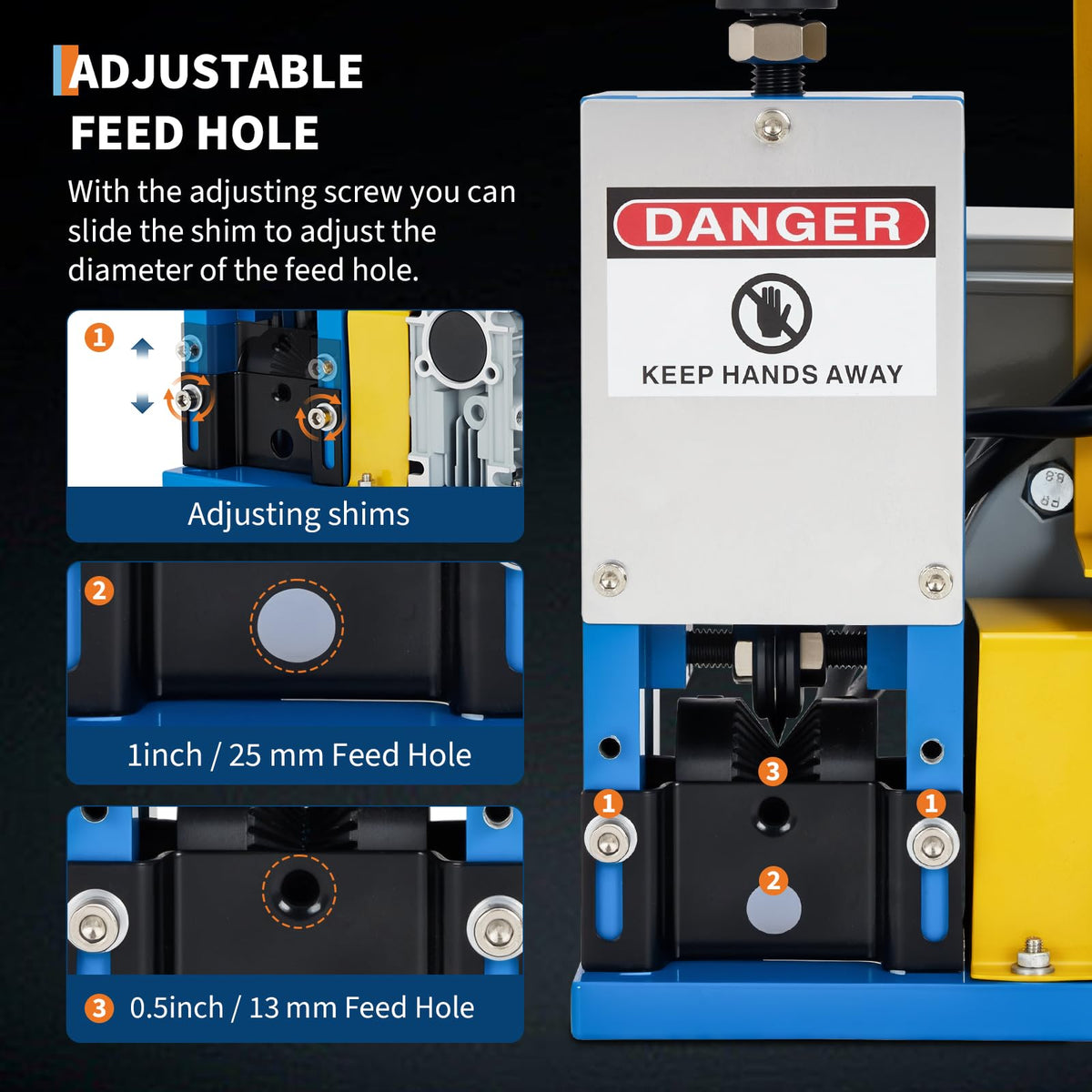 Automatic Wire Stripper Machine, 370w 0.06" - 1.00" Electric Wire Stripping Machine, Cable Stripper for Scrap Copper Wire Cable Recycling, with Transparent Panel