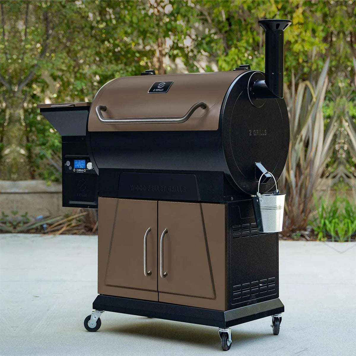 Z GRILLS 2025 Pellet Grill & Smoker with PID 3.0 Controller, Dual-walled Insulation, Meat Probes, Huge Storage, Hopper Clean-out including Grill Cover and More