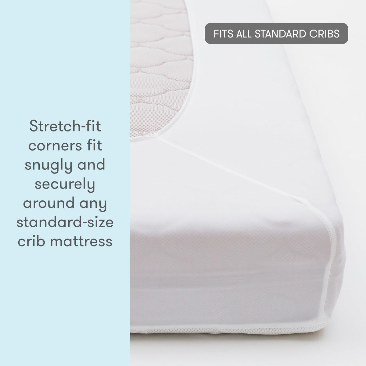 Newton Baby Waterproof Crib Mattress Pad | Ultra-Breathable Quilted Layer for Comfort & Universal Fitted Skirt for Secure Fit | Machine Washable | Crib Mattress Protector Pad Waterproof, 2 Packs
