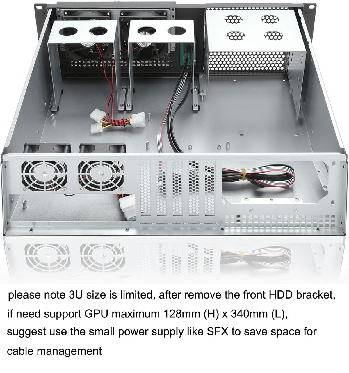 RackChoice 3u Rackmount Server Chassis MATX/Mini-ITX 3x5.25 Support ATX PSU with Either top/Bottom or Side Cooling and SFX PSU (Need to use The ATX to SFX braccket in Screw Box)