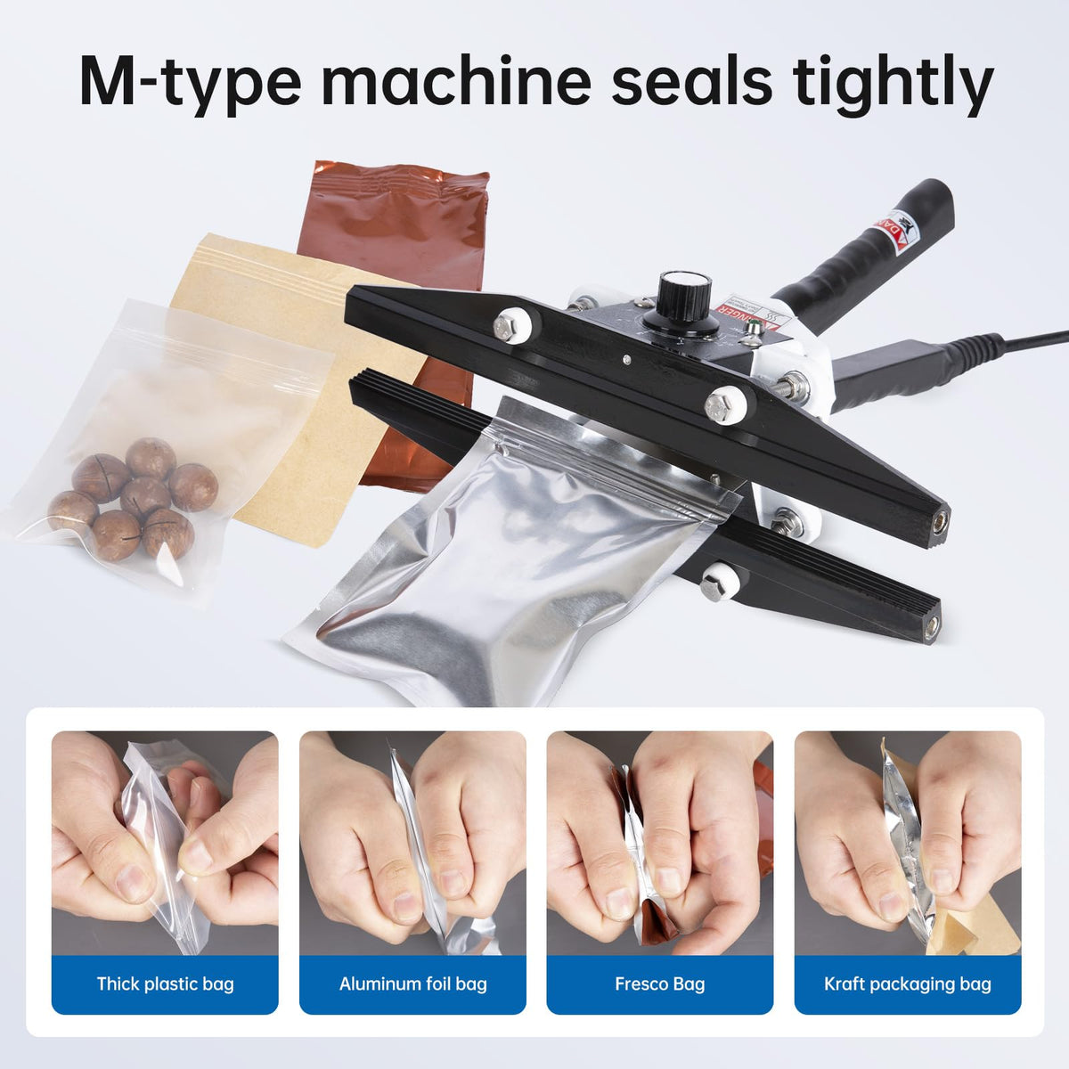 R-PACK Portable Handheld Heat Sealer Machine, FKR-300 12-Inch | For Foil, Kraft, and Mylar Packaging