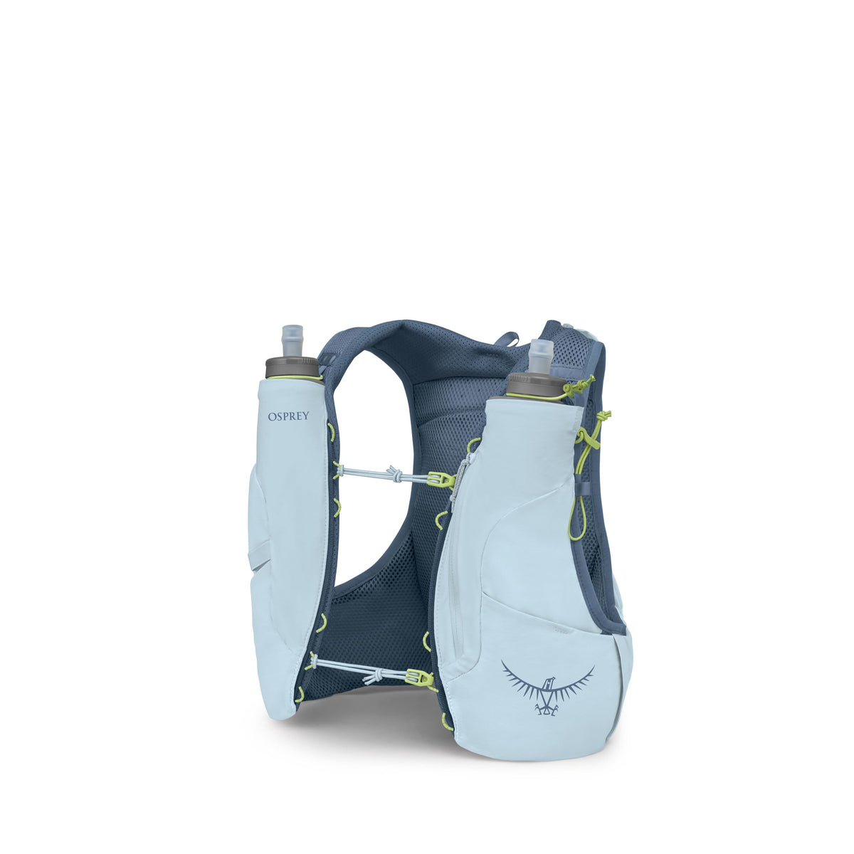 Osprey Dyna 1.5L Women's Running Hydration Vest with Hydraulics Soft Flasks - Adjustable Water Pack with Pockets, Dawn Blue, Large