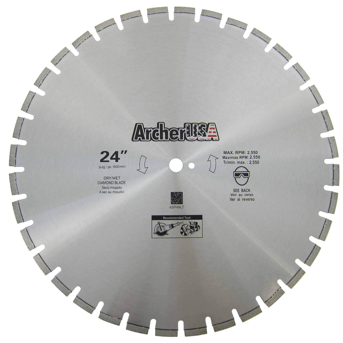 Archer Pro 24" Diamond Saw Blades for Fast Asphalt Cutting and Green Concrete Cutting