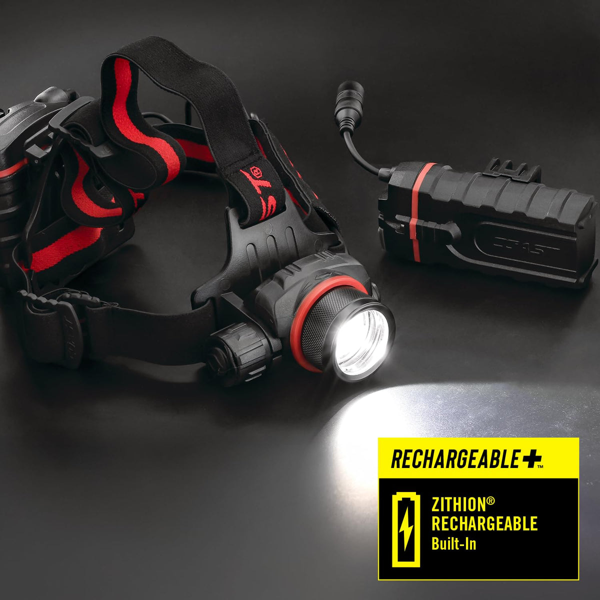 COAST HL8R 2000 Lumen Rechargeable PURE BEAM Focusing LED Headlamp, Black