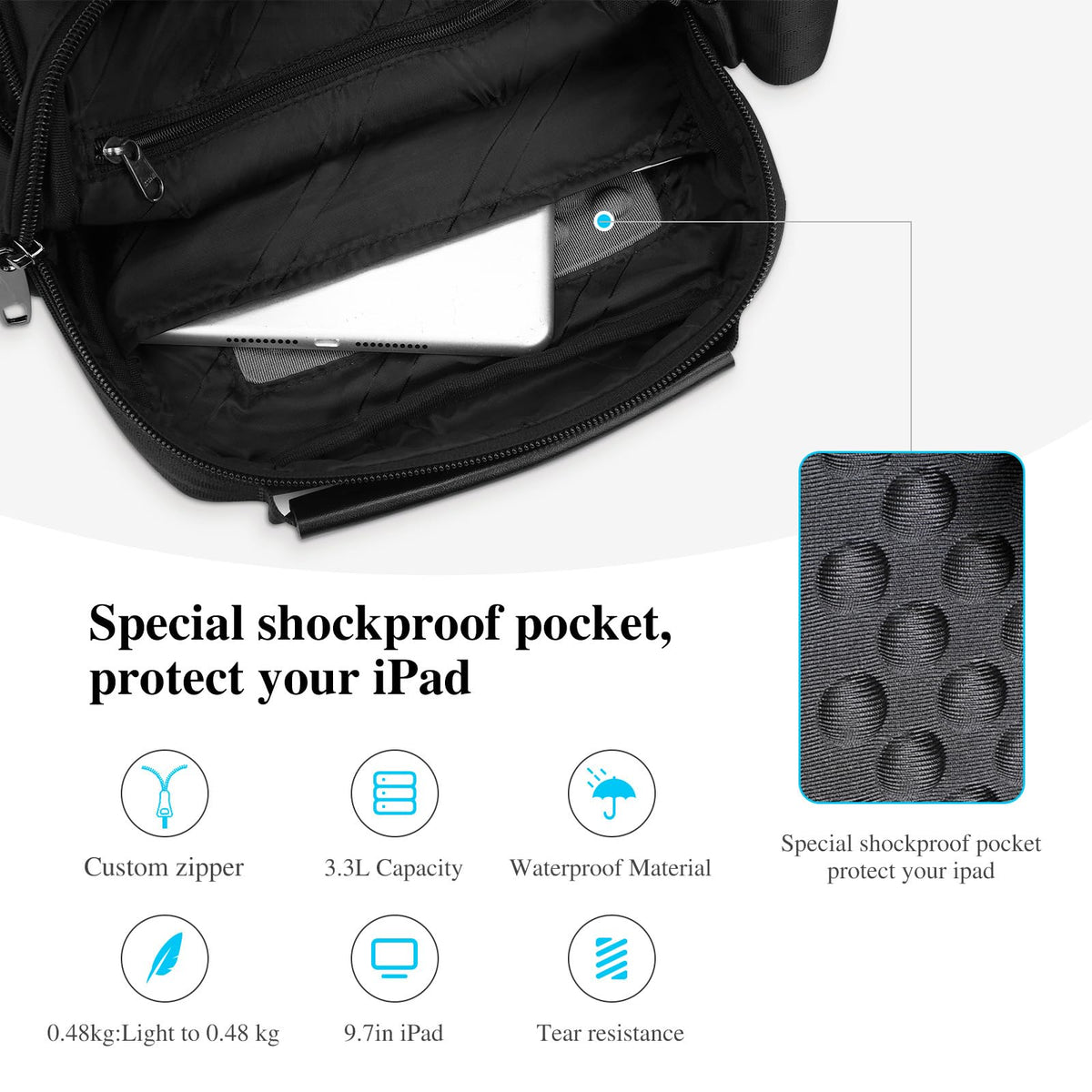 BAIGIO Men's Messenger Bag Shoulder Bags Crossbody Travel Bag Casual Sling Pack Man Purse Handbag for Work Business