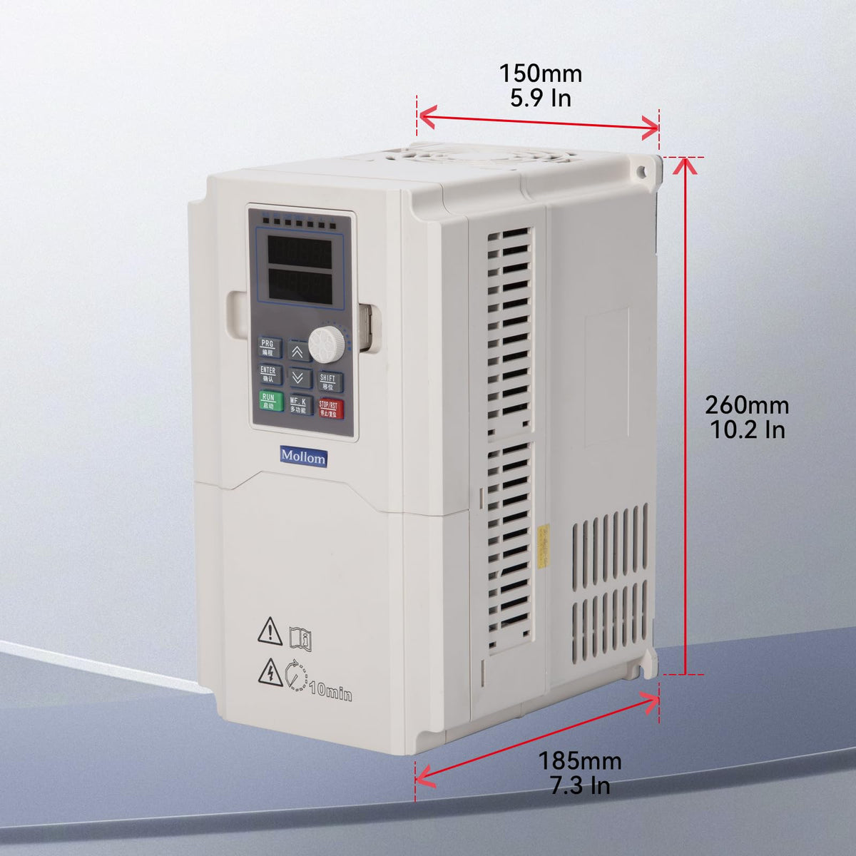 MOLLOM VFD 7.5KW 10HP 17A 380V Single or Three Phase Input to 3 Phase 0-3000 Hz Output Variable Frequency Drive Inverter for Spindle Motor CNC Speed Control