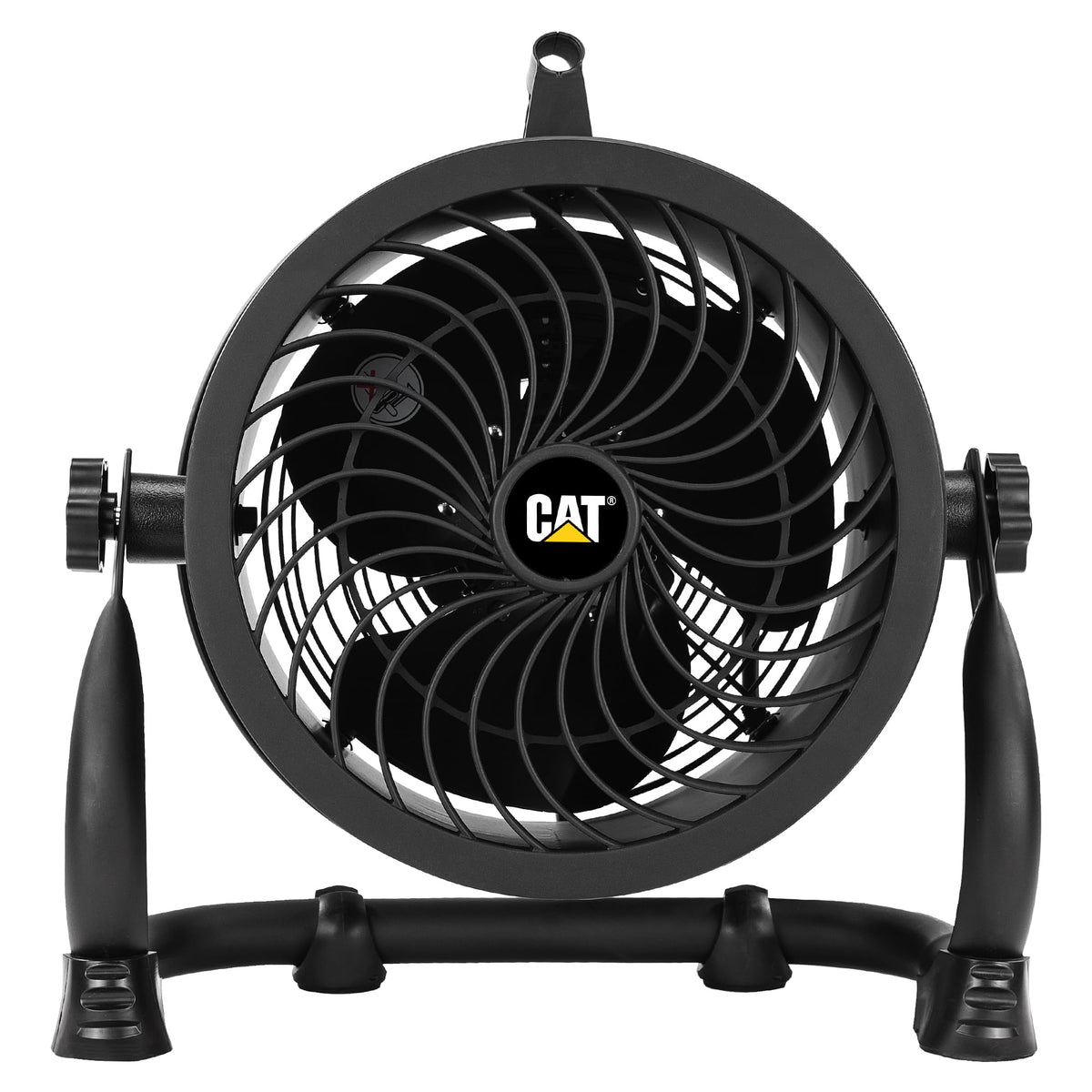 CAT fans - 9”-Blade High-Velocity Drum Fan (Black, 2-in-1): 940 CFM, 4-Speed, 360° Pivoting Head, Dual Ball Bearing Motor with Die-Cast Cover (HVD-9AC-BLK)