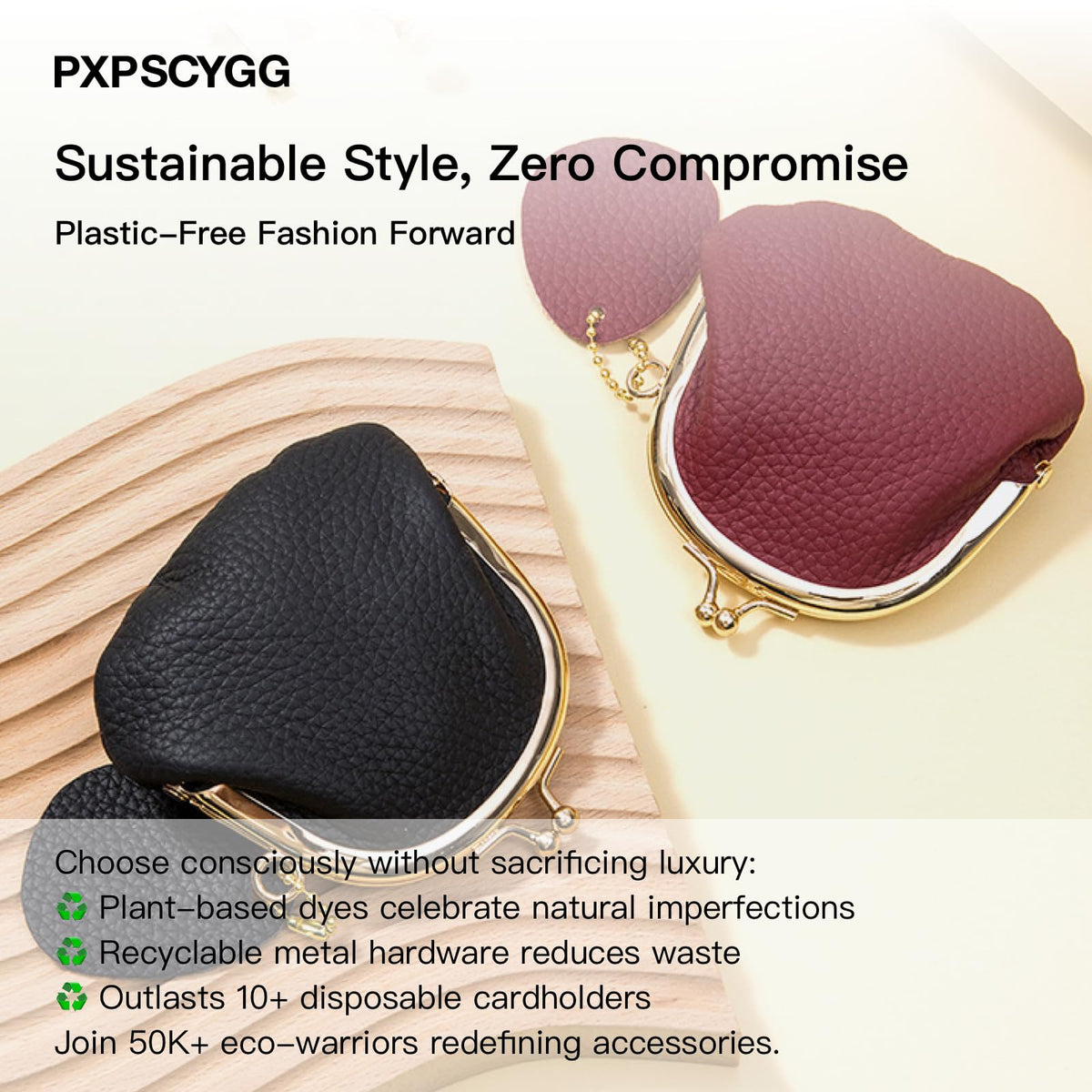 Genuine Leather Small Coin Purse for Women, Vintage Leather Change Purse, Coin Bag with Kiss Lock, Mini Coin Purse for Women's (Black)