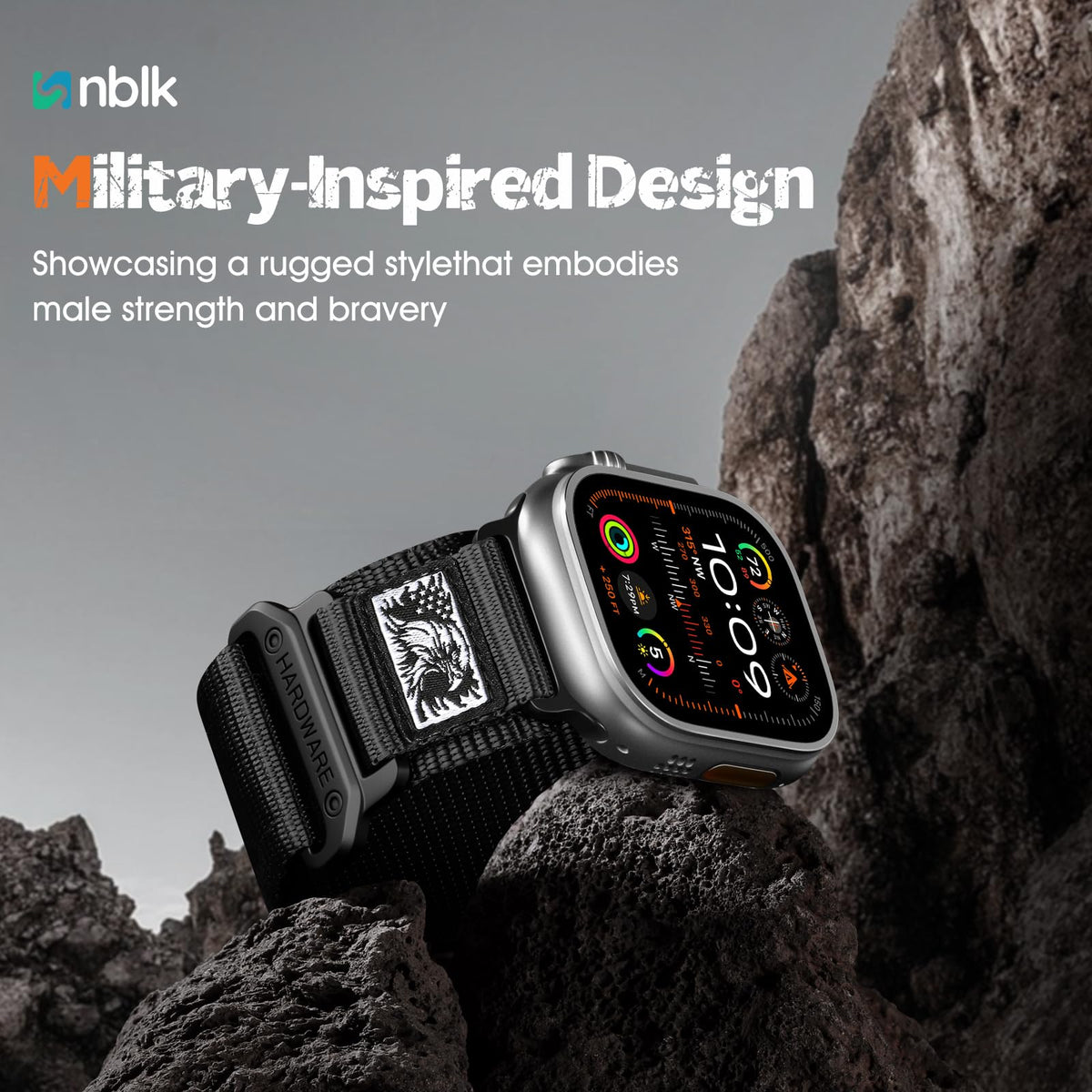 SNBLK Rugged Nylon Braided Bands Compatible with Apple Watch Series 10 Band for Men 49mm 46mm 45mm 44mm 42mm, Soft Woven Stars- Stripes Flag Strap for iWatch Ultra 2 Series 9 8 7 6 5 4 3 1 SE