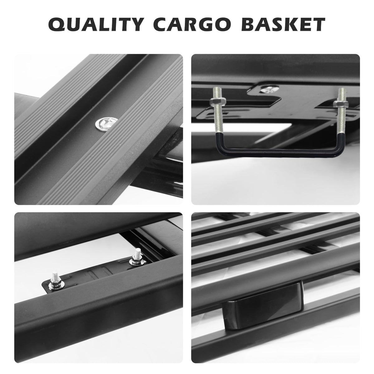 Updated Roof Rack Cargo Basket Carrier, 63'' x 38'' Aluminum Alloy Luggage Holder for SUV, Truck, Car - Universal Design with 150lbs Weight Capacity,Steel Construction for Durability Strength