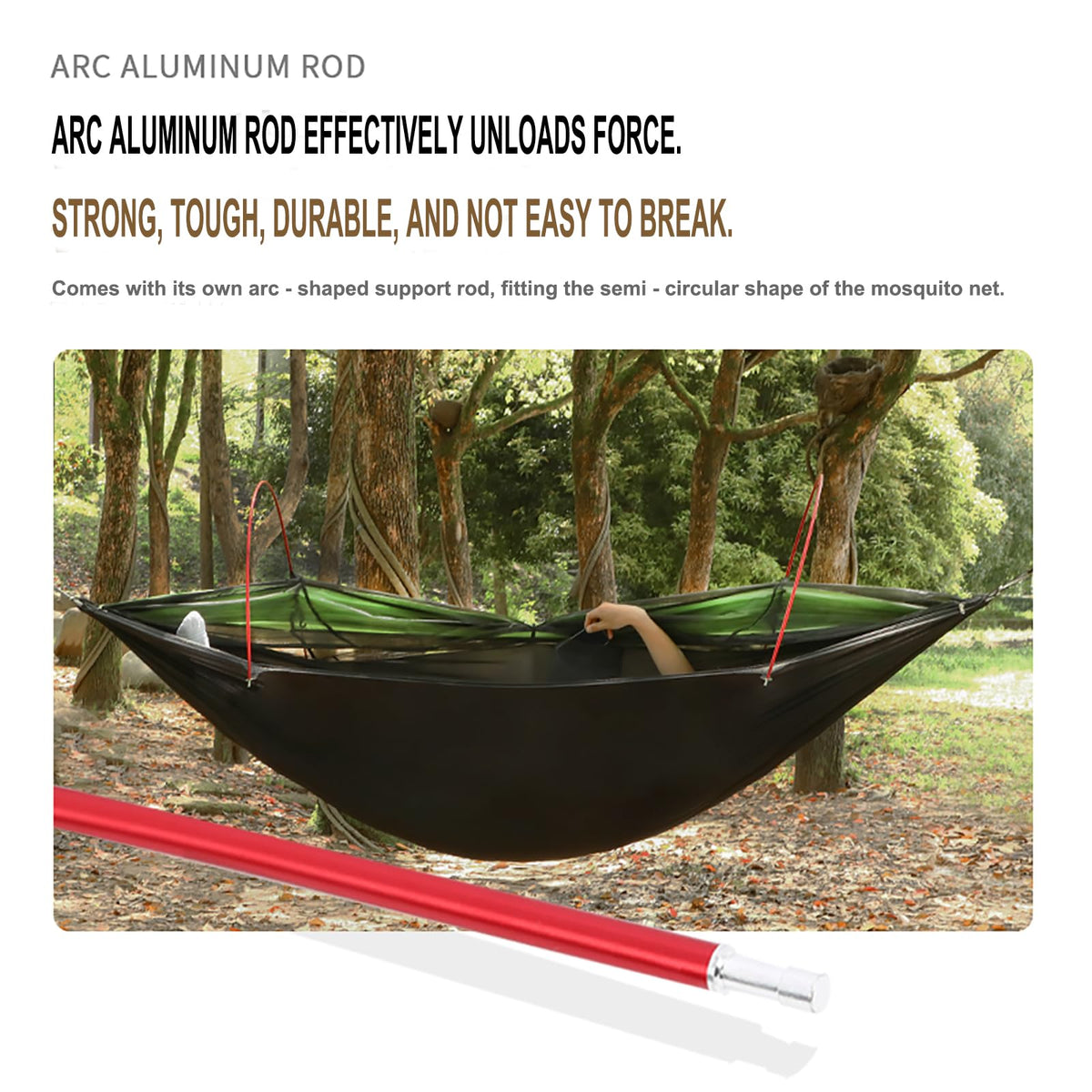 3-in-1 Camping Hammock Tent with Rain Fly, Quick-Zip Door & Curved Poles – Lightweight Shelter with Mosquito Net