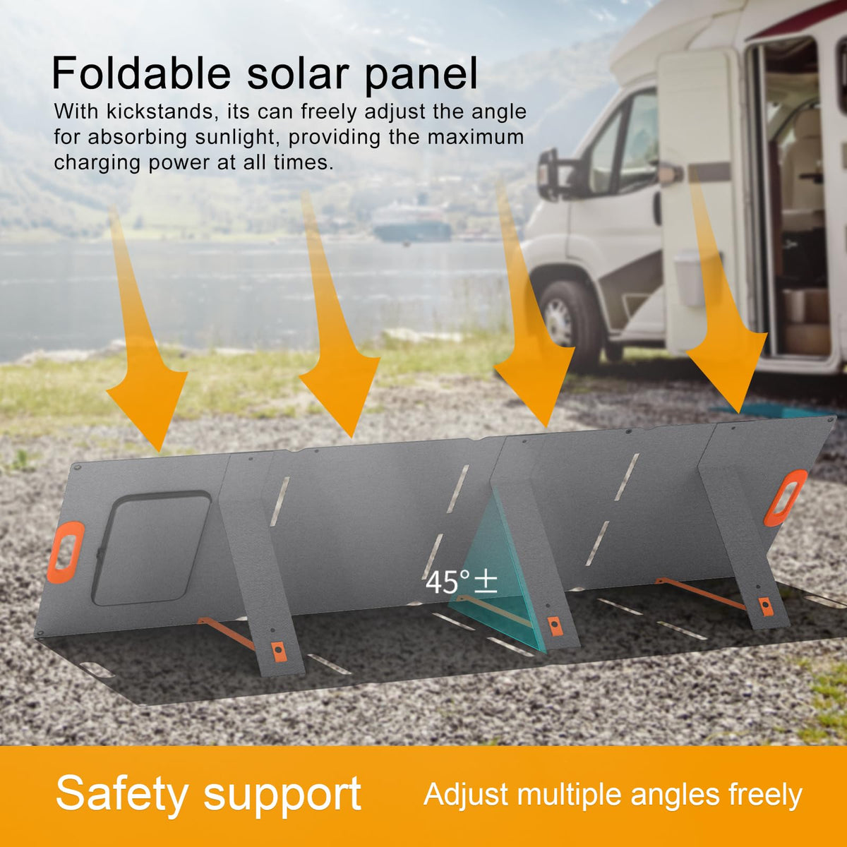 EYONGPV 300W Portable Solar Panel, 26% HPBC Cells, Foldable Solar Charger, 15ft (4.5m) Cable, 30A Anderson Output, IP65 Waterproof for RV Camping, for EcoFlow, Anker, Jackery, Bluetti Power Station