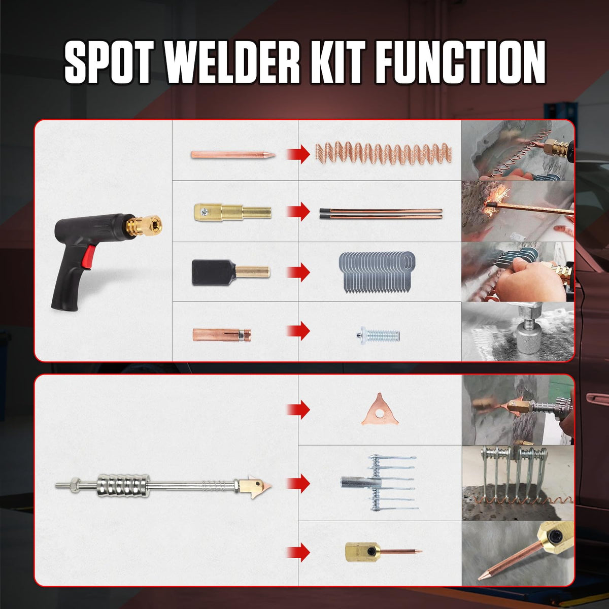 Spot Welder Dent Puller Kit,4200A Auto Body Spot Welding Machine with Manual/Automatic & 7 Welding Modes,Stud Welder for Car, Truck Dent Repair (110V 3500W)