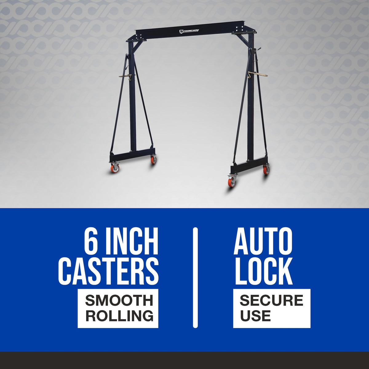 Strongway Adjustable Gantry Crane, 4000-Lb. Capacity, 8.2ft.–12.14ft. Lift