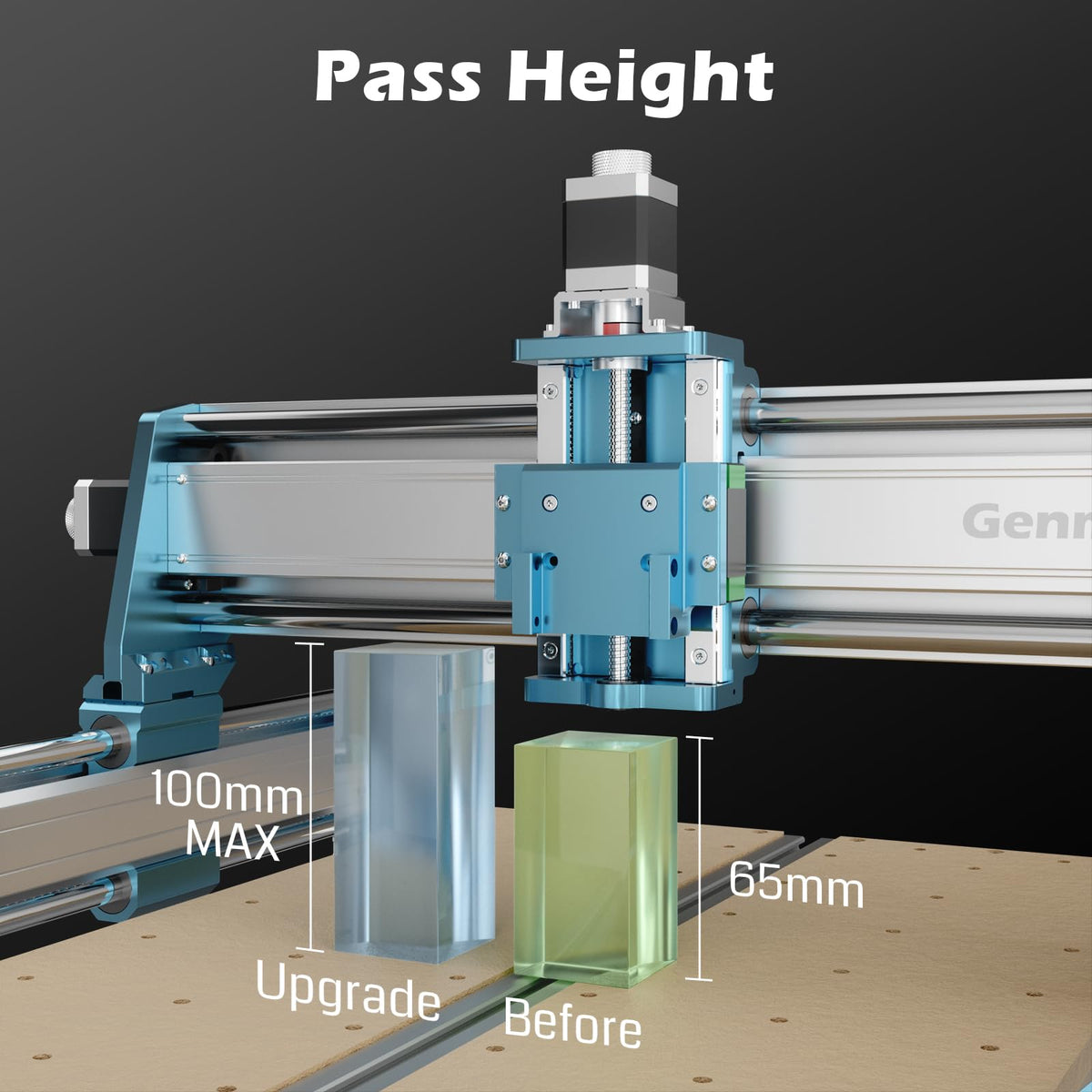 Genmitsu 4040-PRO MAX CNC Router + CFL55-33 5000mW Optical Power Laser Module, 710W Trimmer & Linear Rail Driven, Work Area 400 x 400 x 78mm, for Wood Metal Acrylic Cutting Milling, GRBL Control