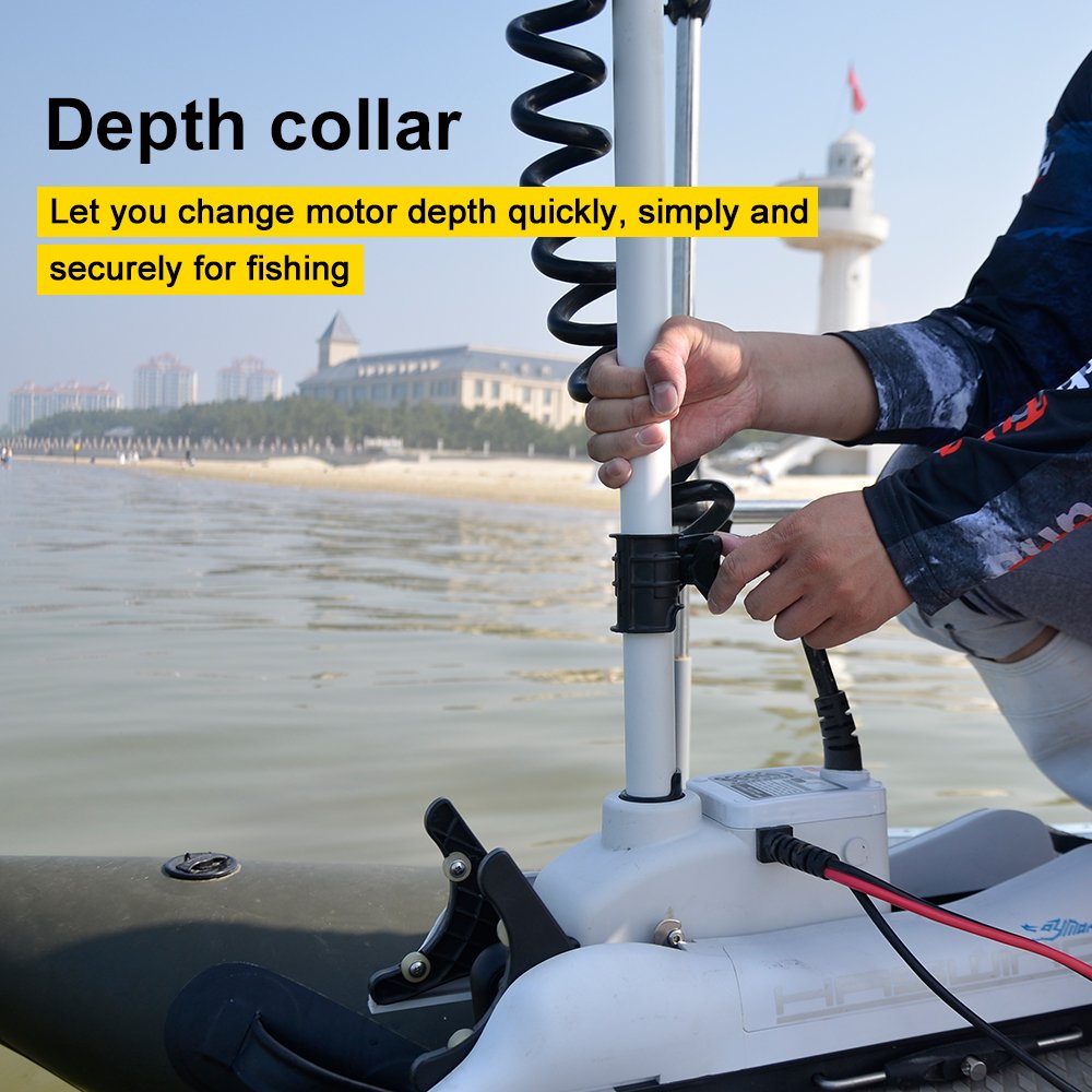AQUOS Haswing CaymanB Bow Mount Electric Trolling Motor with Wireless Remote- 55 Lb. Thrust, 48in. Shaft, Saltwater & Freshwater