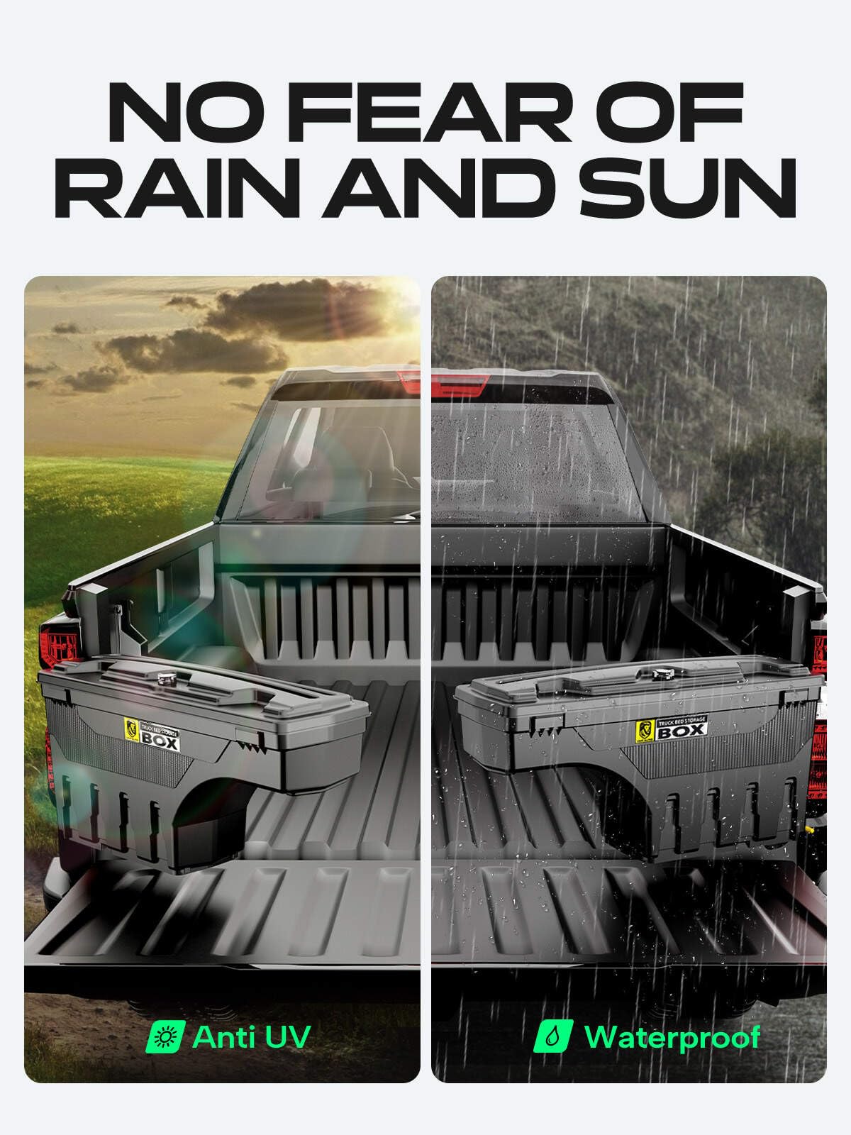 YHTAUTO Truck Bed Storage Tool Box Lockable Compatible with 1987-2011 Dodge Dakota, Driver Side, Swing Waterproof Wheel Well ToolBox