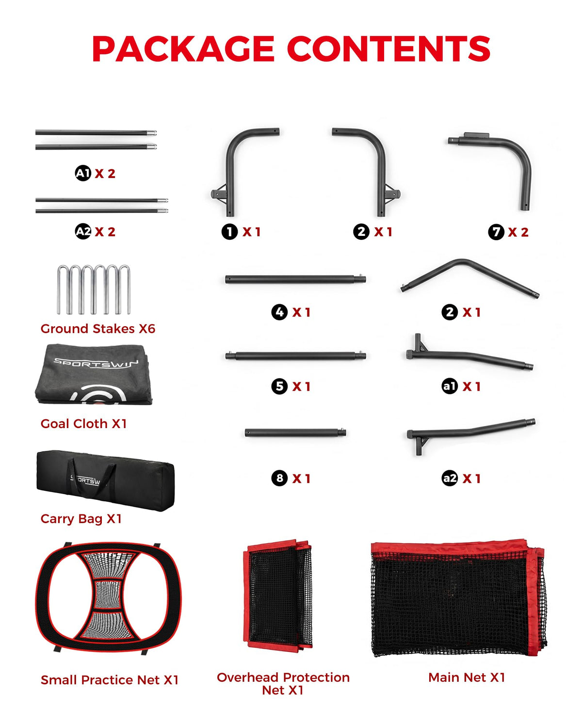 Golf Practice Net Set 10x7.5FT, Heavy Duty Golf Hitting Net for Backyard & Indoor Training, Golf Swing Practice Net with Ball Return System, Extended Top Barrier, Target Cloth & Carry Bag.