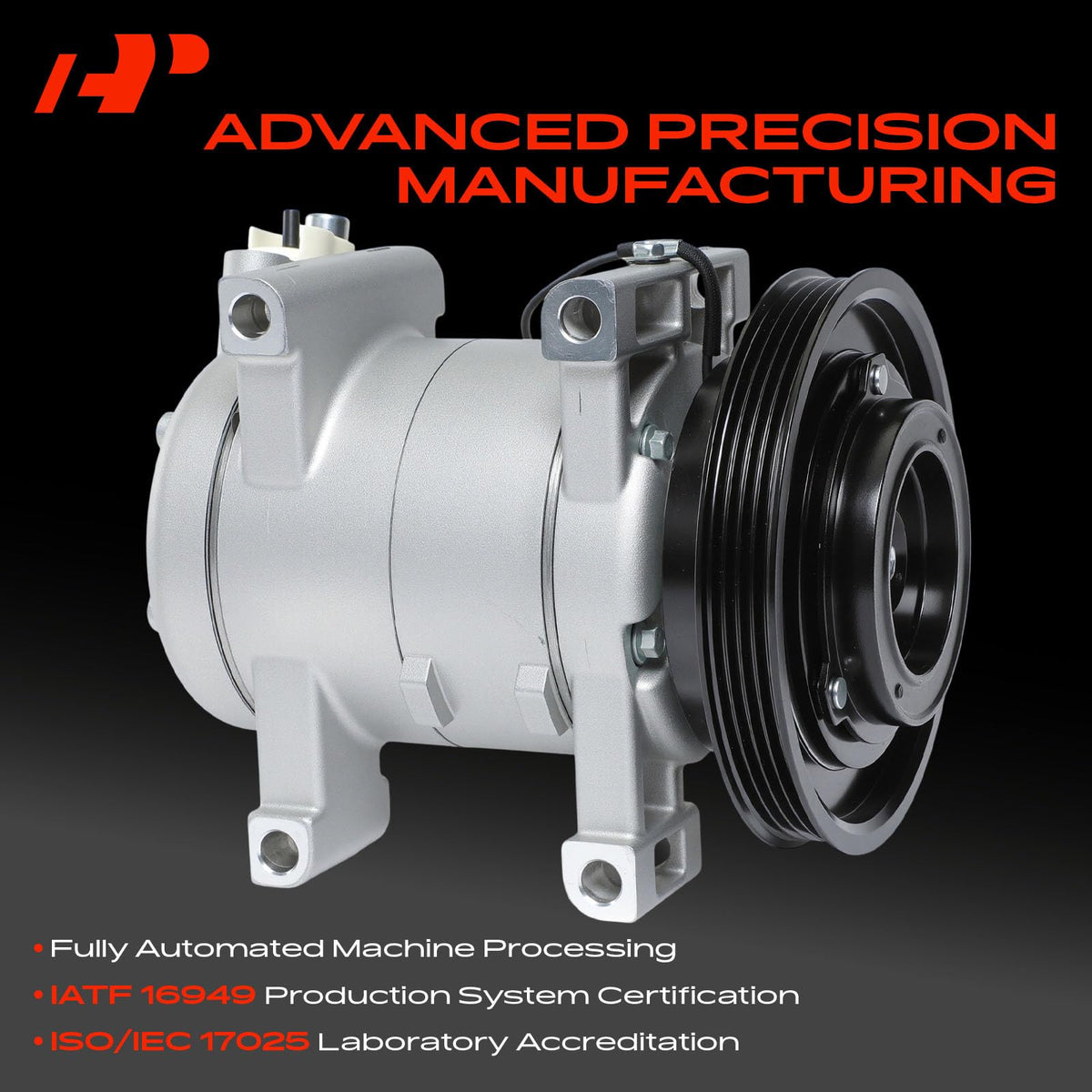 A-Premium Air Conditioner AC Compressor with Clutch Compatible with Nissan Frontier 3.3L 1999-2004, Xterra 3.3L 2000-2004, DKV14C Style, 4 Grooves