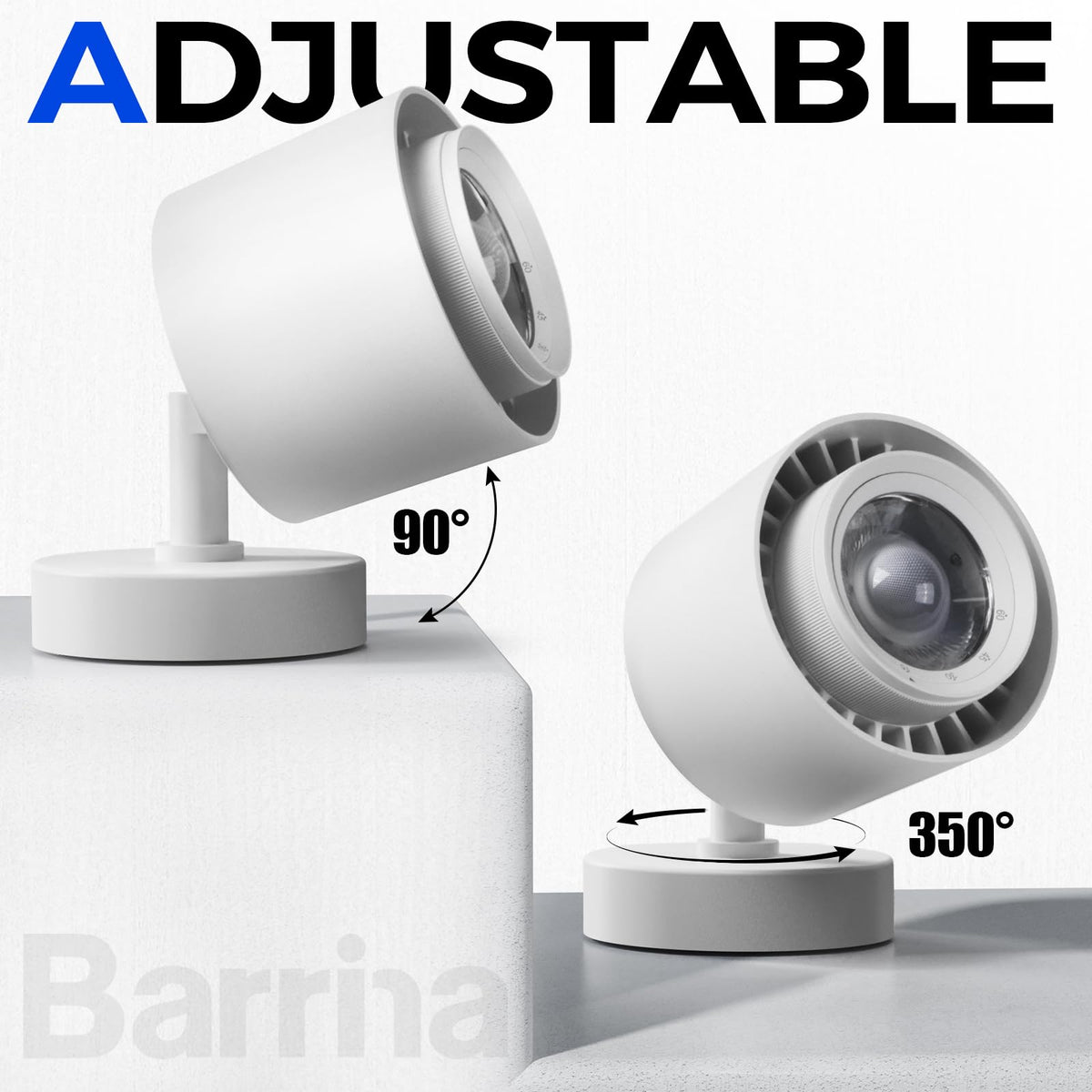 Barrina TR40a Track LED Grow Lights for Indoor Plants, 15°-60° Adjustable Beam Angle, 40W 4000K Wall Mounted Plant Light, Full Spectrum Ceiling LED Growing Lamps with Timer, White Cover, 1-Pack