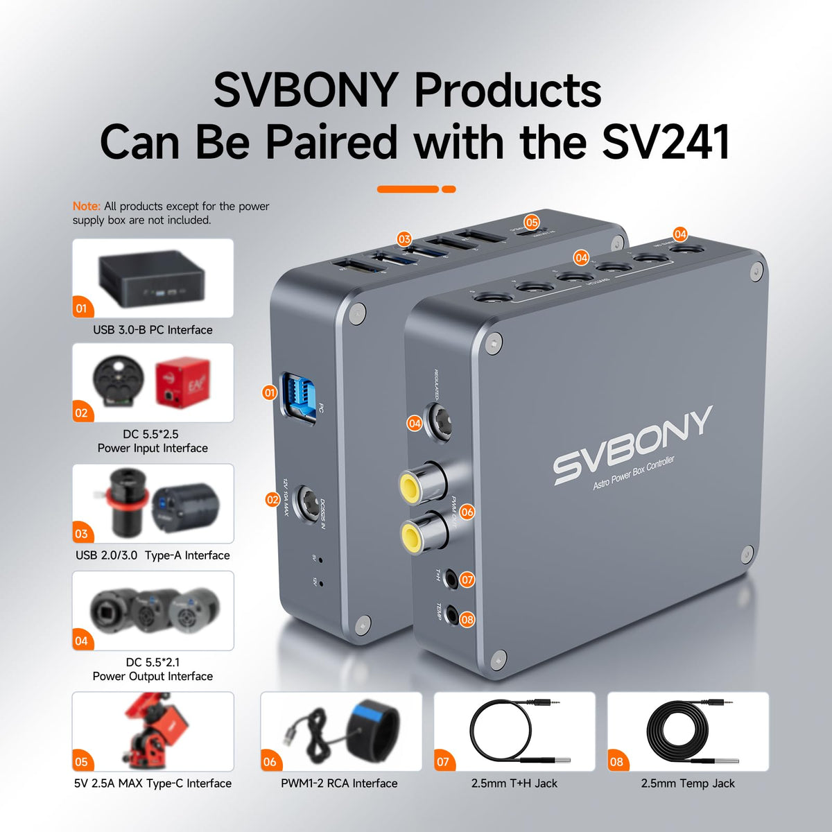 SVBONY Astro Power Management Box & Dew Protection Kit, SV172 320mm & 430mm Dew Heaters Bundle with SV241 Pro Astronomical Telescope Power Management Box, Remote Control for Astrophotography