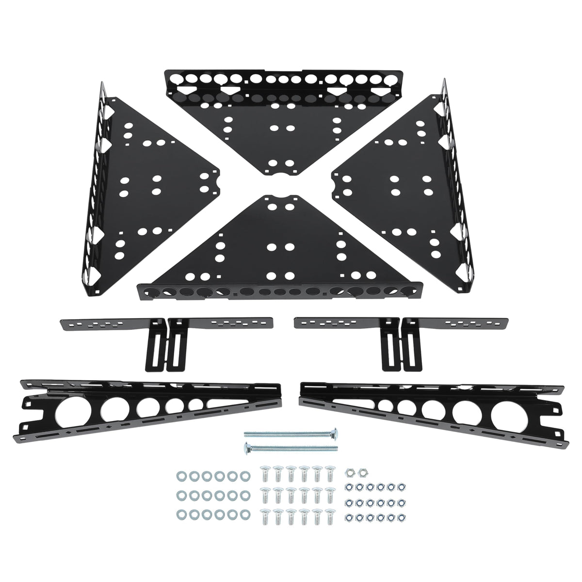 ALMULOO RV Heavy Duty Bumper-Mounted Cargo Carrier and Generator Carrier Tray Assembly with 200 LB Load Rating for Campers Trailers 15 LB Weight