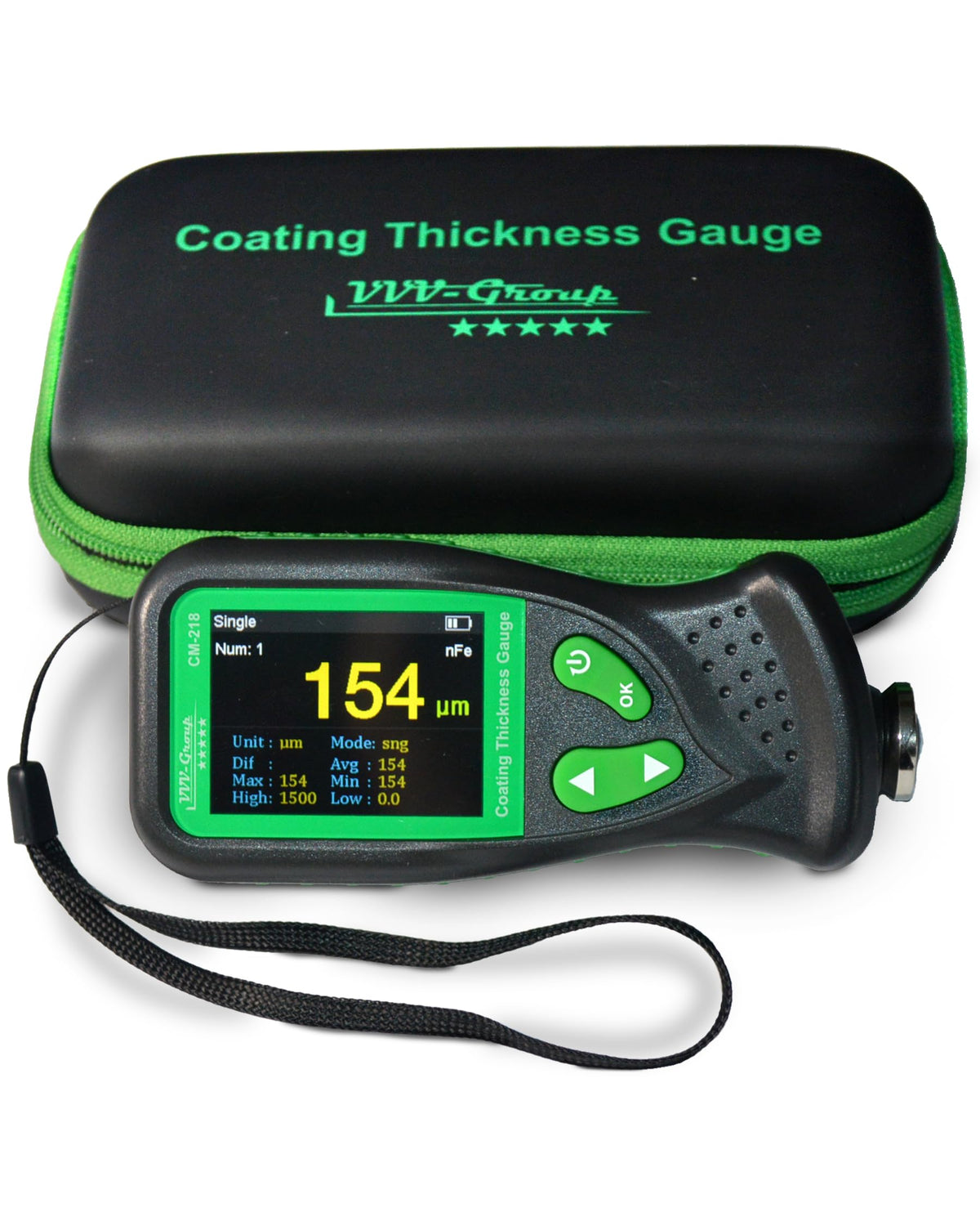 Digital Coating Thickness Gauge CM-218 Best Mil/Micron Paint Depth Meter for Car and Industrial (Resolution 0.01mils) (Fe/Al)