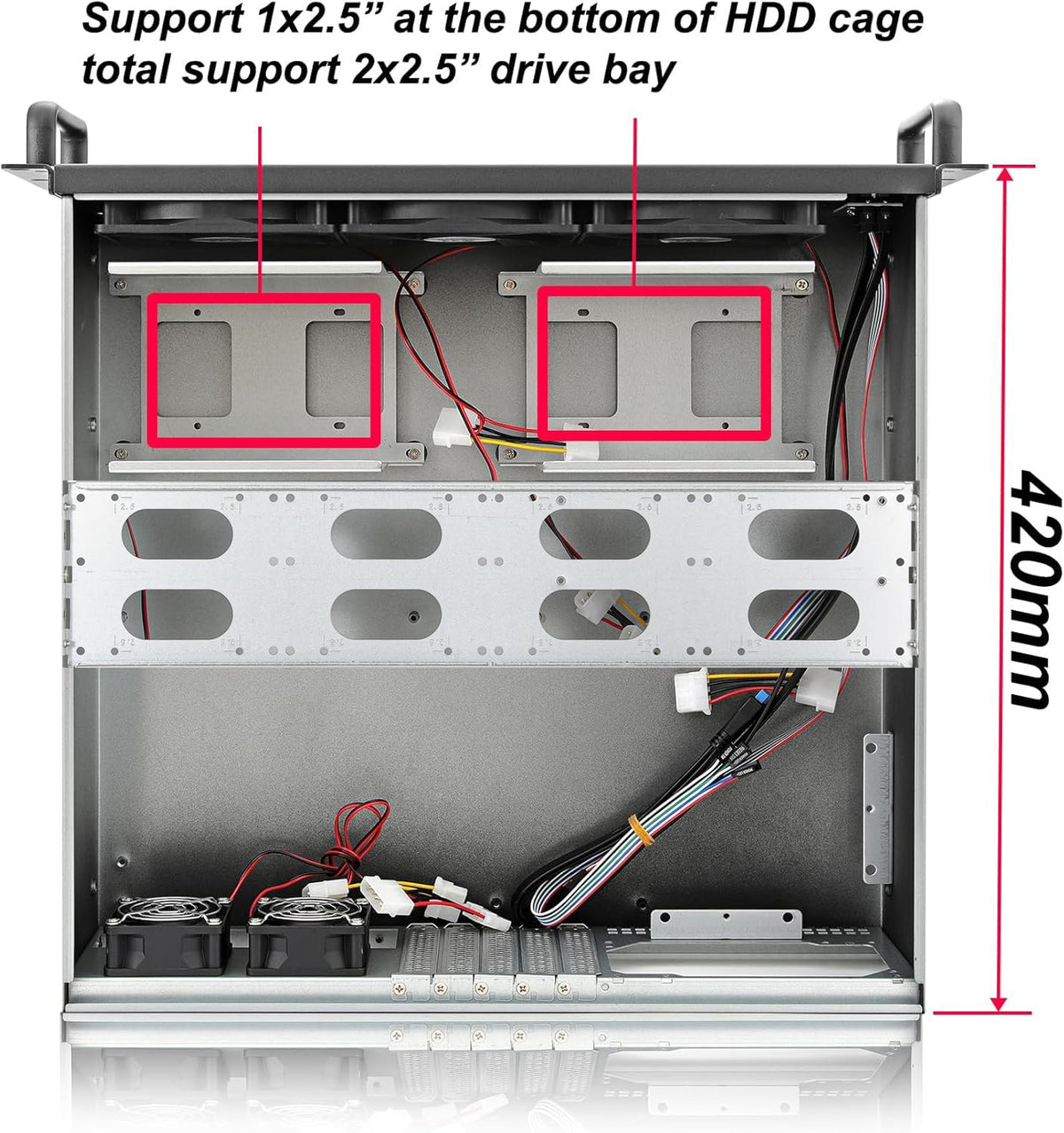 RackChoice 3U Rackmount Server Chassis ATX/Micro ATX/Mini-ITX (8x3.5 or 6x3.5+2x2.5,with Front 3x120mm Fan Support Standard ATX PSU or SFX PSU (Using the ATX to SFX Bracket with Chassis)