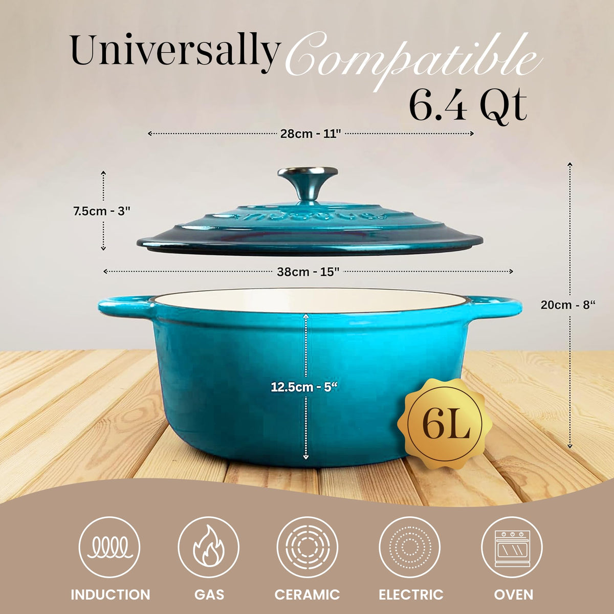 Nuovva Enamelled Cast Iron Cookware Bundle – Dutch Oven Pot with Lid, Casserole Dish & Bread Loaf Pan – Premium Ovenproof Cookware Set for Baking, Roasting & Everyday Cooking