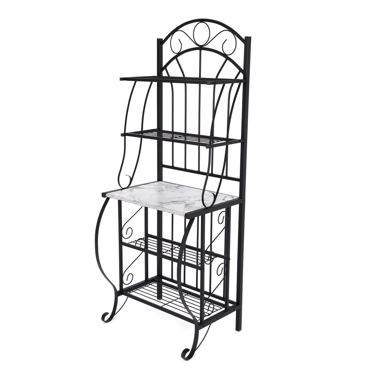 Boraam Valencia Baker's Rack with Faux Marble Shelf