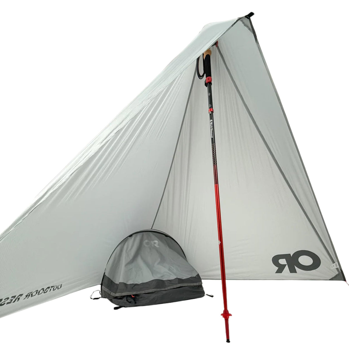 Outdoor Research Helium UL Vestibule | Extra Headspace for Helium UL Bivy, Waterproof, 1 Trekking Pole Setup, Stakes Included, Pebble, One Size