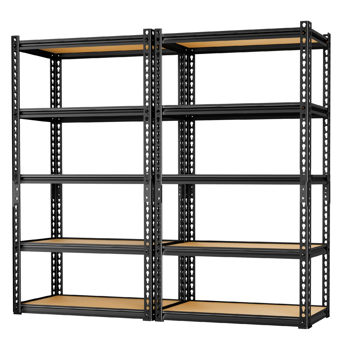 LEVELEVE 5-Tier Storage Shelving Unit, Metal, for Garage, Kitchen, Laundry Room, Adjustable, 30" L x 12" W x 60" H, Rectangular, 2 Pack