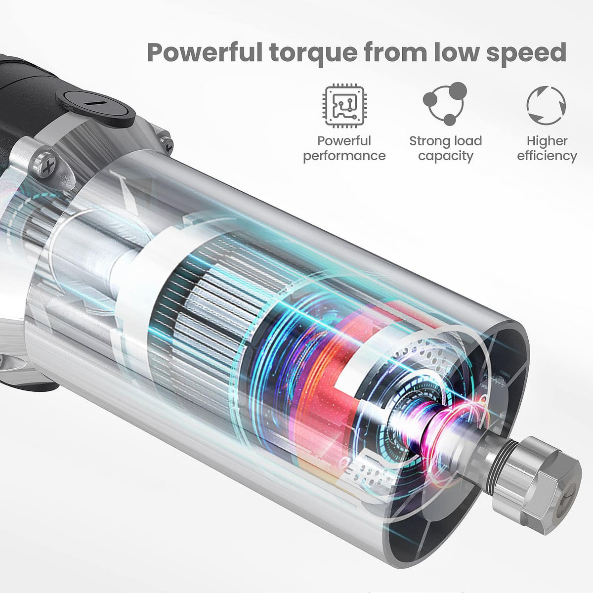 NymoLabs 710W CNC Router Spindle Motor with Speed Display, 6-Speed Adjustable (7000–30000 RPM), 65mm Diameter, 1/4" ER11 Collet, Compatible with CNC Routers, Milling and Engraving Machines