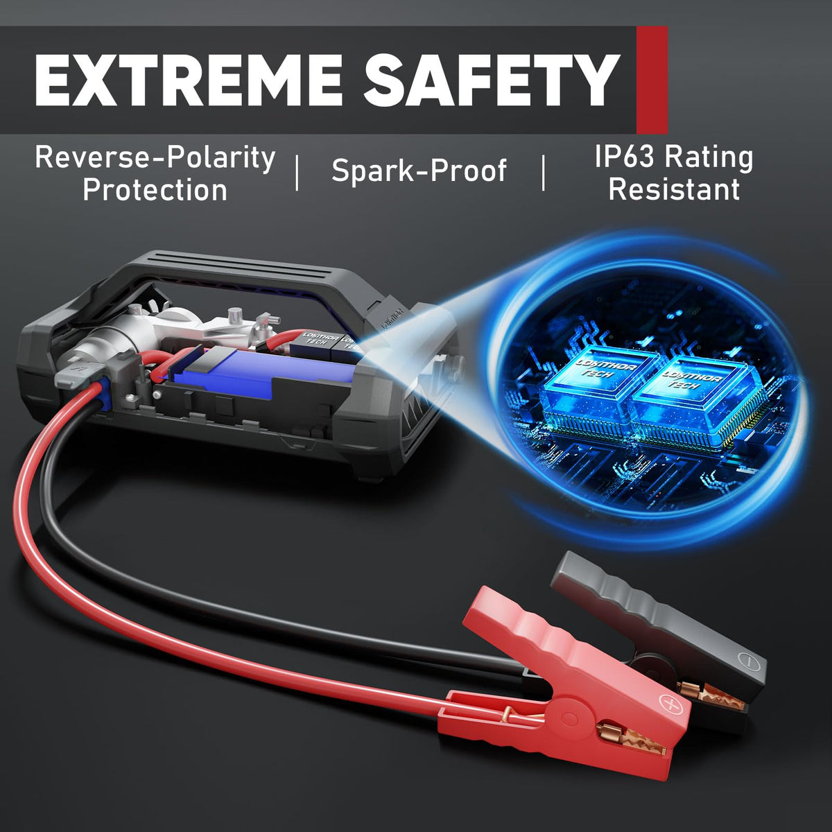LOKITHOR JA300 1500Amp Jump Starter with 150PSI Air Compressor and JA Bag EVA Protection Case for JA300/JA301/JA302/JA400/JA401/JA3000 Jump Starter with air Compressor