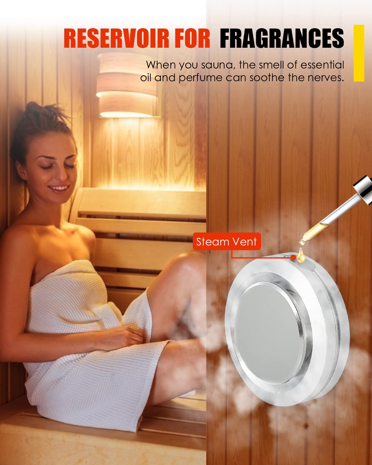 CGOLDENWALL 6KW Commercial Self-Draining Steam Generator Shower System Home Steam Bath Spa Generator 30 min to 12 Hours with Auto Drain 95-131℉ for Suitable Space Heating 6 m³/212 Cubic feet (6KW)