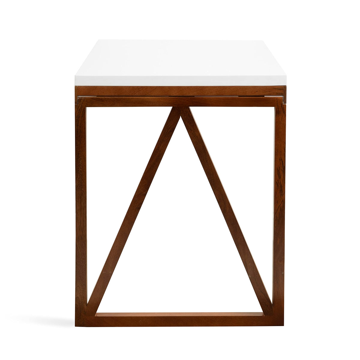 Kate and Laurel Kaya Modern Wall-Mounted Folding Table, 24 x 33 x 31, White and Walnut, Space-Saving Versatile Table with Folding Design for Dining Room or Home Office Decor
